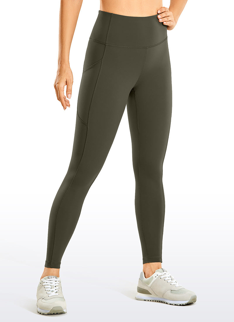 CRZ YOGA Women's Train High Rise Brushed Nakedfeel Pocket Legging 25'' Crimson