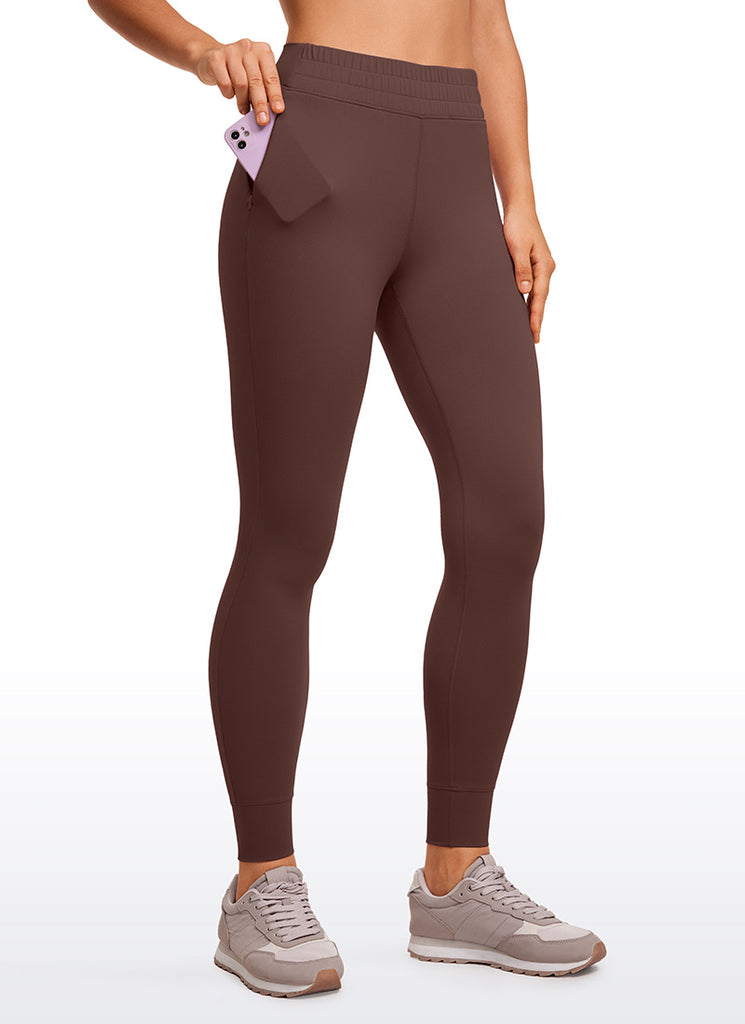 CRZ YOGA Womens Butterluxe High Waisted Joggers 27" with Pockets Taupe