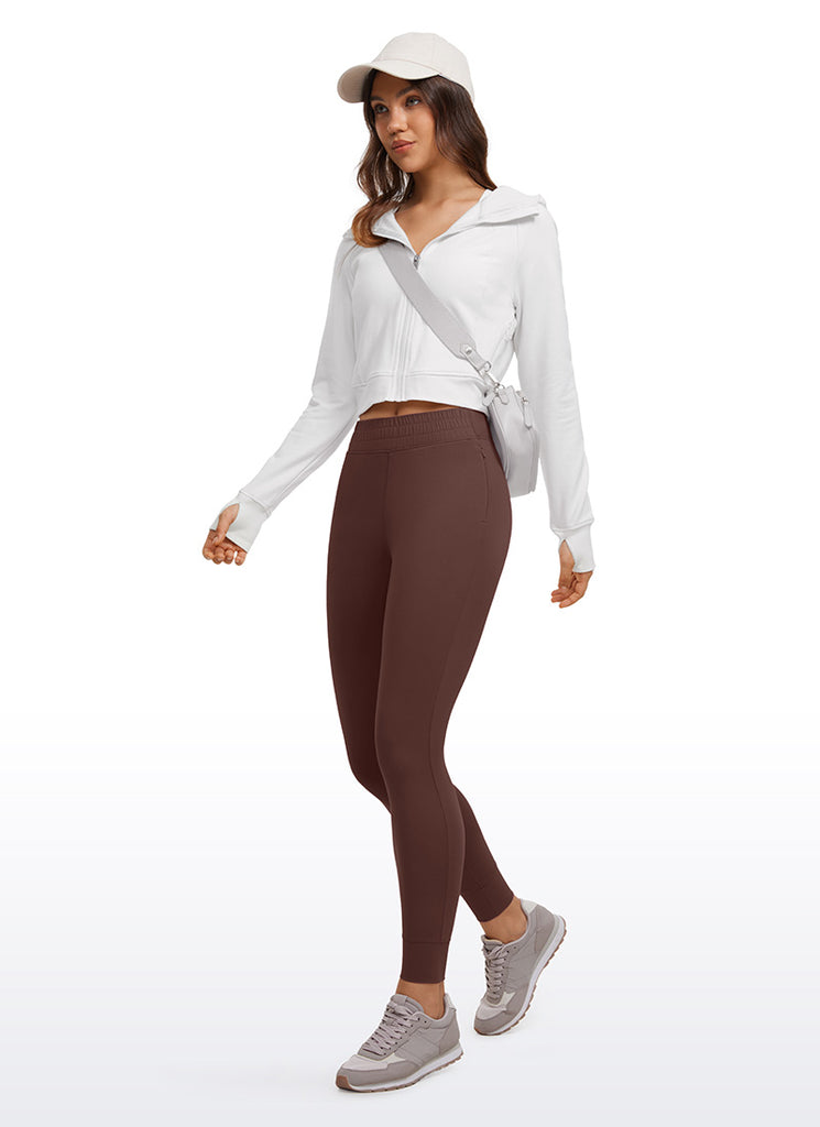 CRZ YOGA Womens Butterluxe High Waisted Joggers 27" with Pockets Taupe