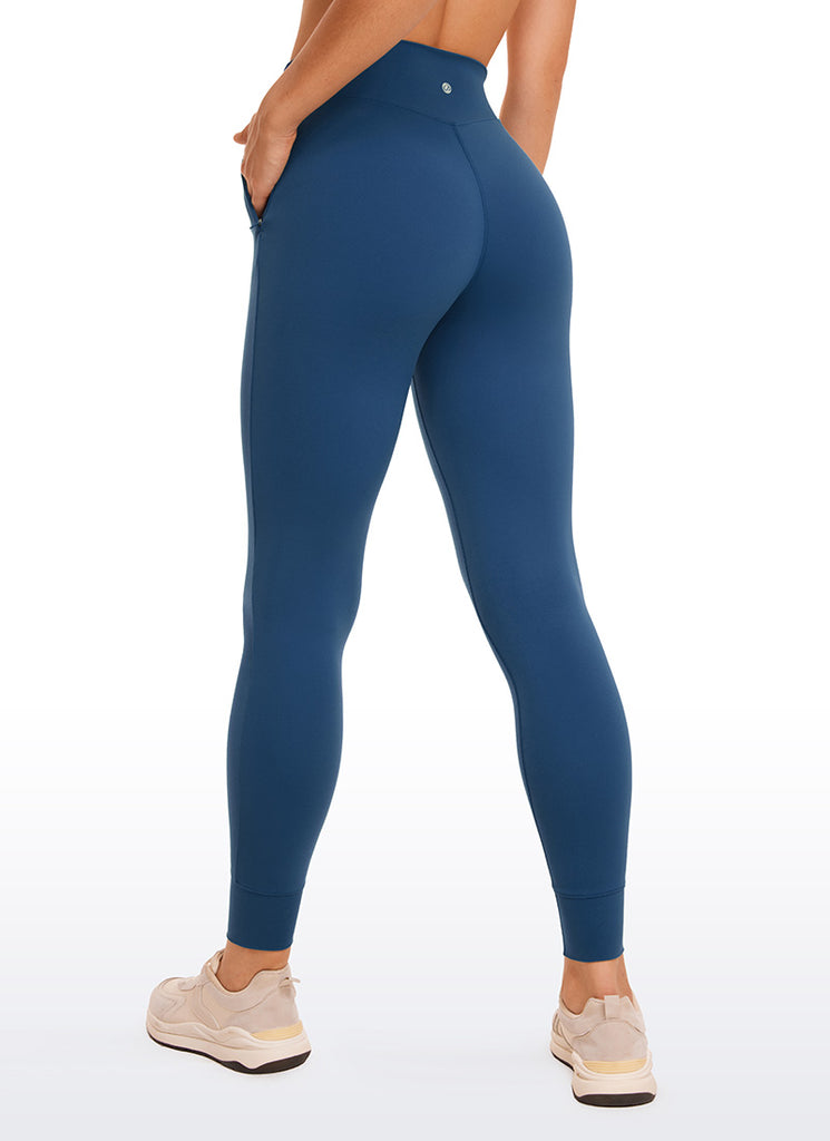 CRZ YOGA Womens Butterluxe High Waisted Joggers 27" with Pockets Taupe