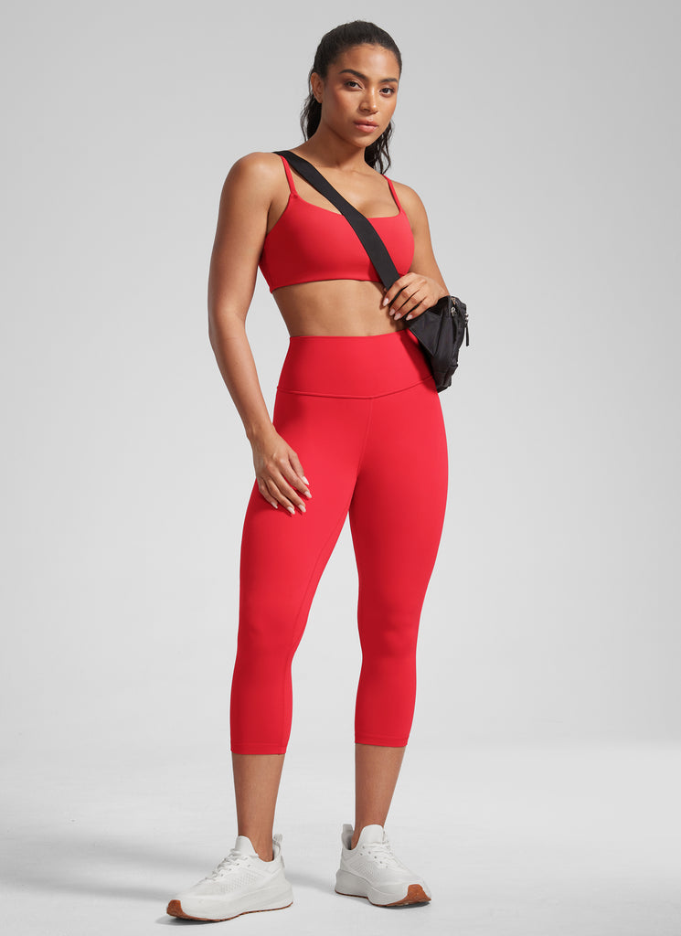 CRZ YOGA Women's High Waisted Capris Workout Leggings 21" Black