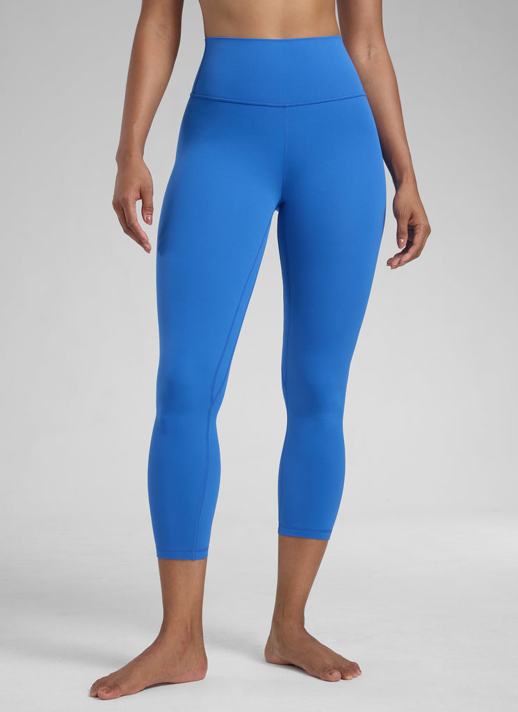 CRZ YOGA Women's High Waisted Capris Workout Leggings 23" Sparkle Blue
