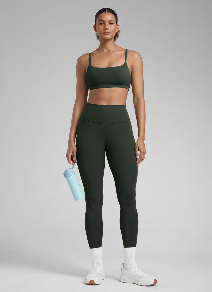 CRZ YOGA Women's Workout High Rise Butterlift Yoga Leggings 28'' Legend Green