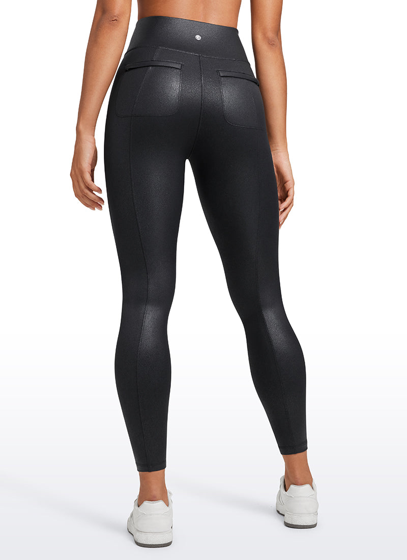 Faux Leather Back Pocket Legging 25