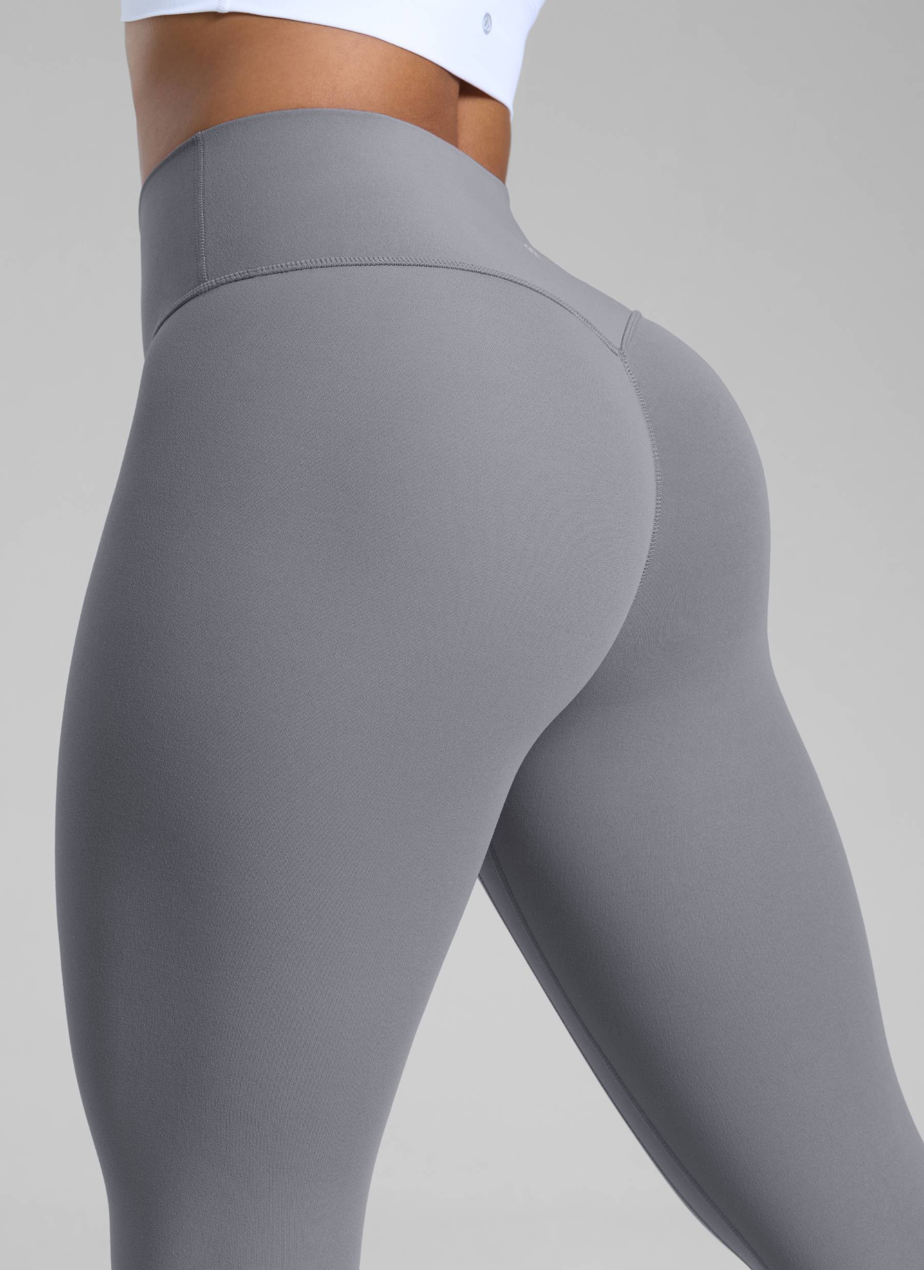 CRZ YOGA Women Butterlift High Rise Scrunch Butt Legging No Front Seam Solar Grey @model_info:Barbara
