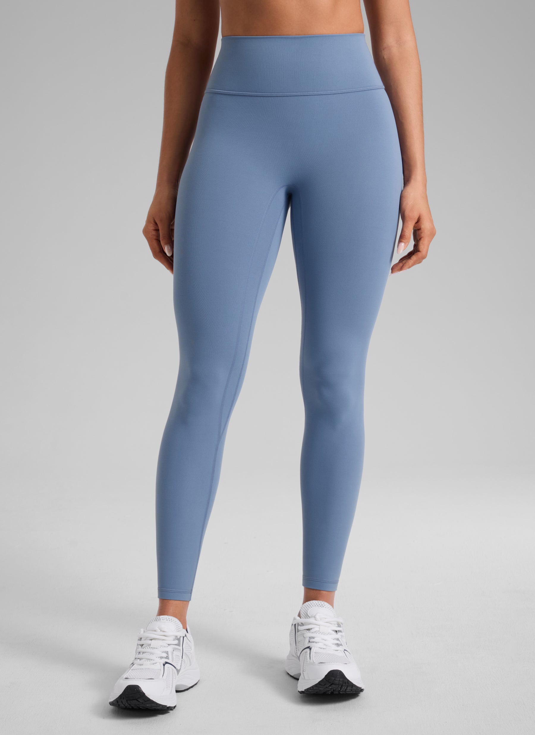 CRZ YOGA Women Butterlift High Rise Scrunch Butt Legging No Front Seam Washed Denim @model_info:D