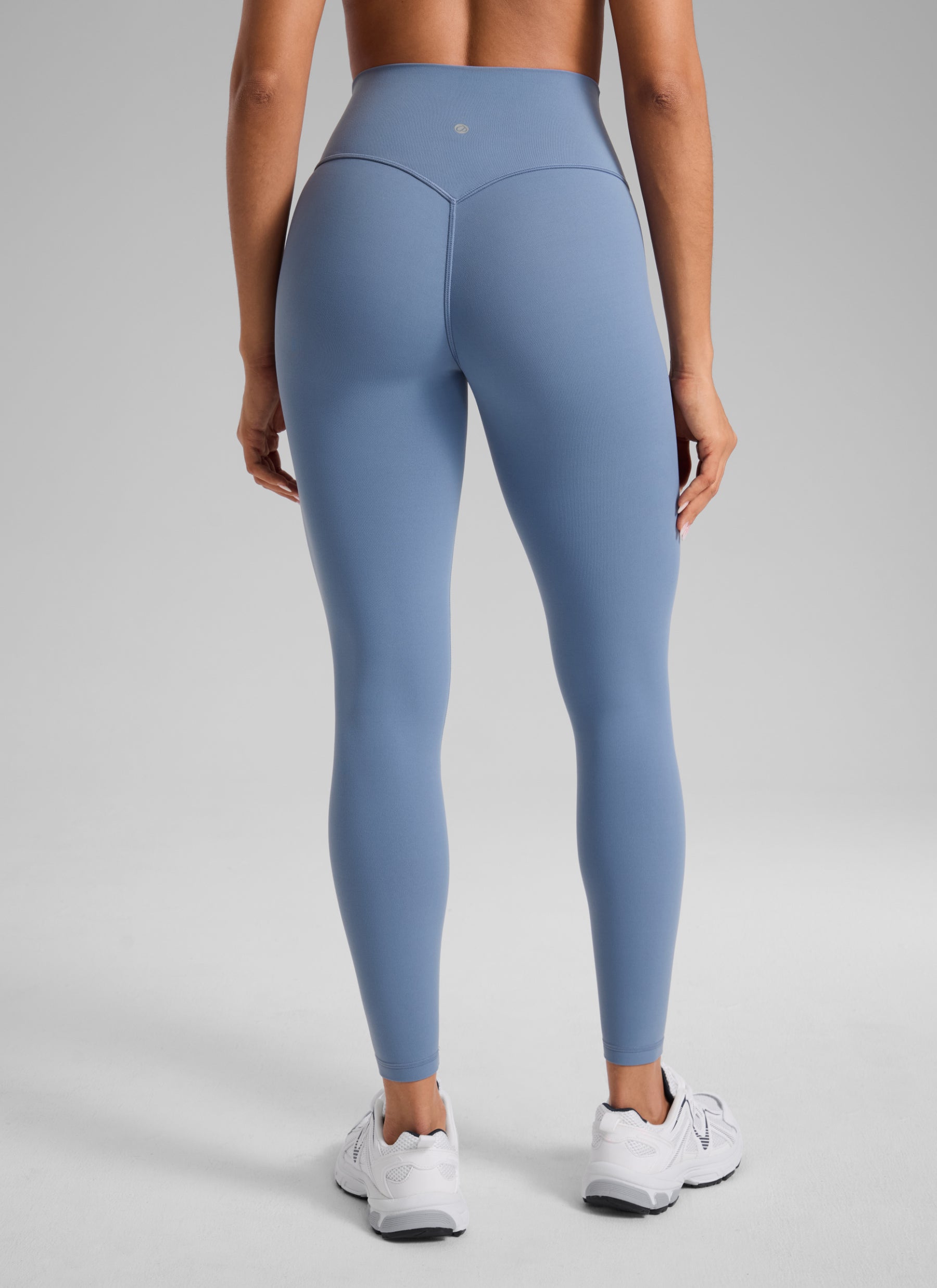 CRZ YOGA Women Butterlift High Rise Scrunch Butt Legging No Front Seam Washed Denim @model_info:D