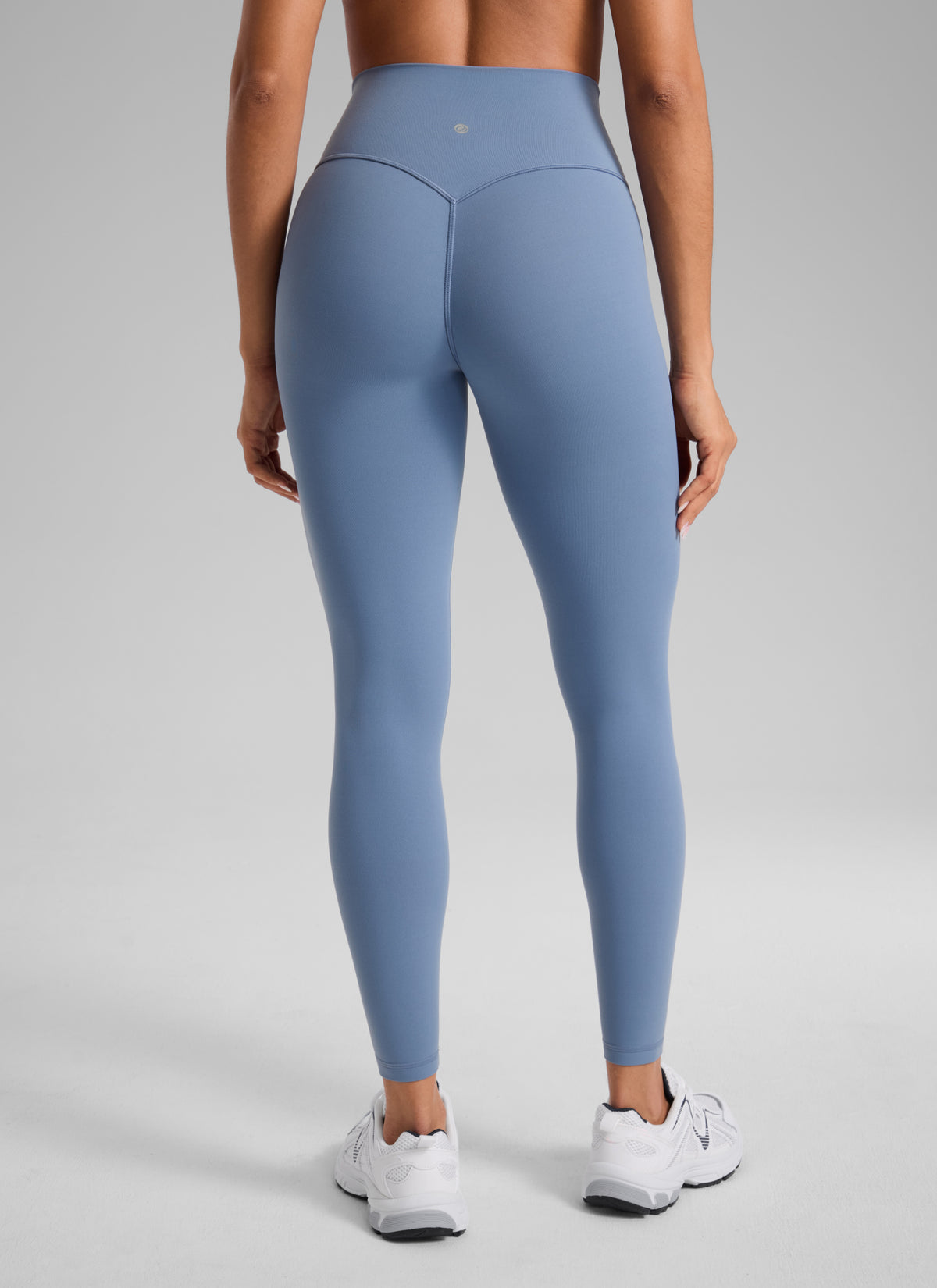 CRZ YOGA Women Butterlift High Rise Scrunch Butt Legging No Front Seam Washed Denim @model_info:D