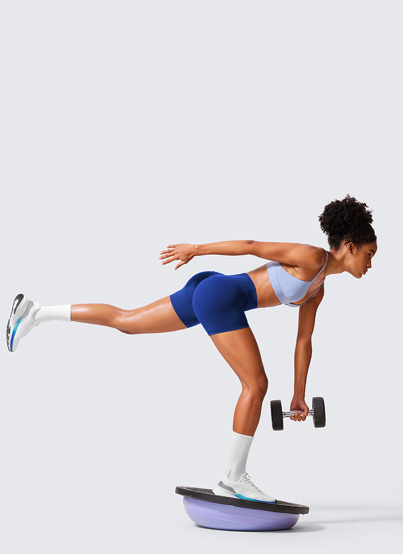 CRZ YOGA Womens Butterlift Scrunch Butt Atheletic Workout Biker Shorts Waves Blue