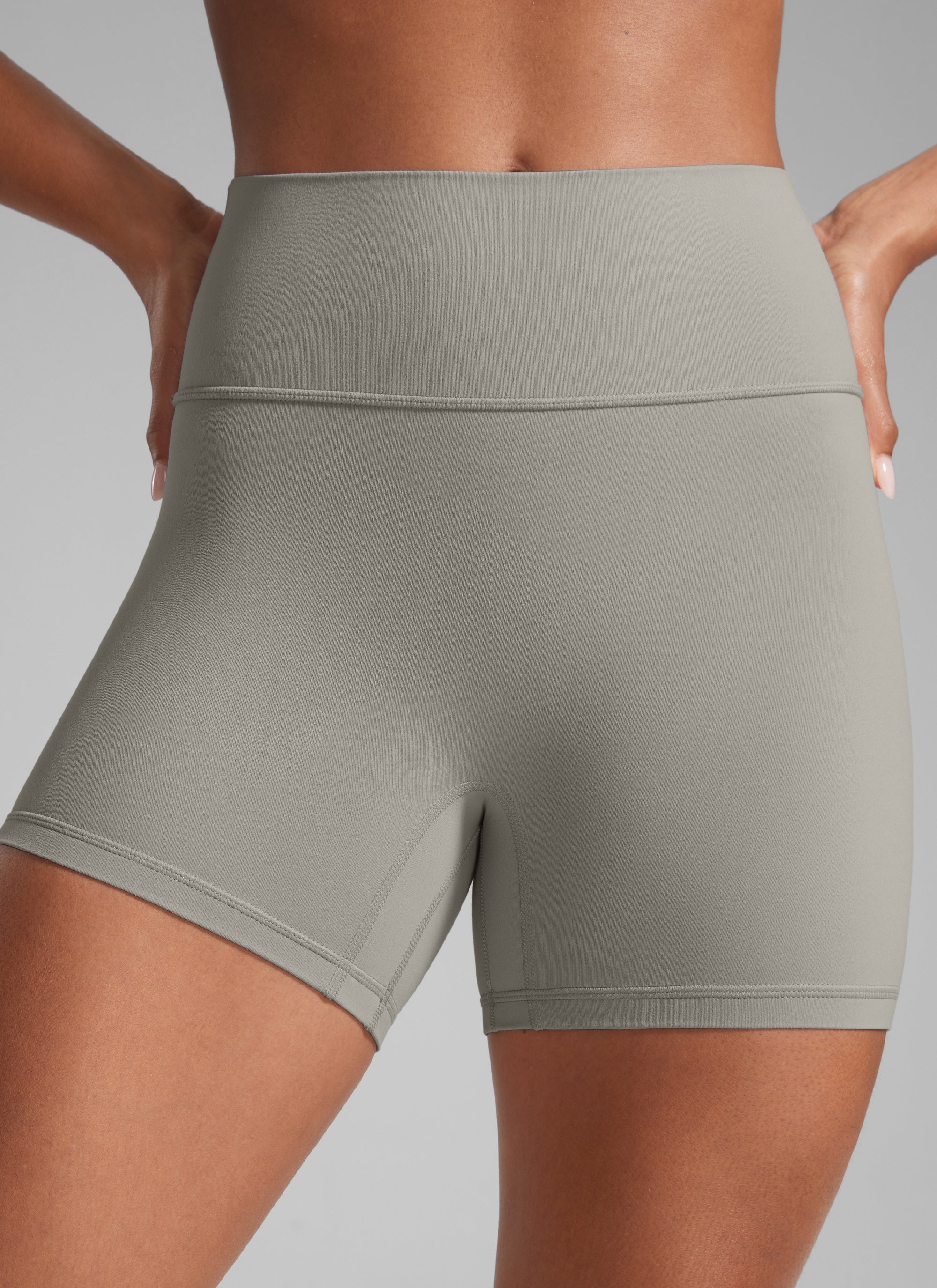 CRZ YOGA Womens Butterlift Scrunch Butt Atheletic Workout Biker Shorts Rocky Grey