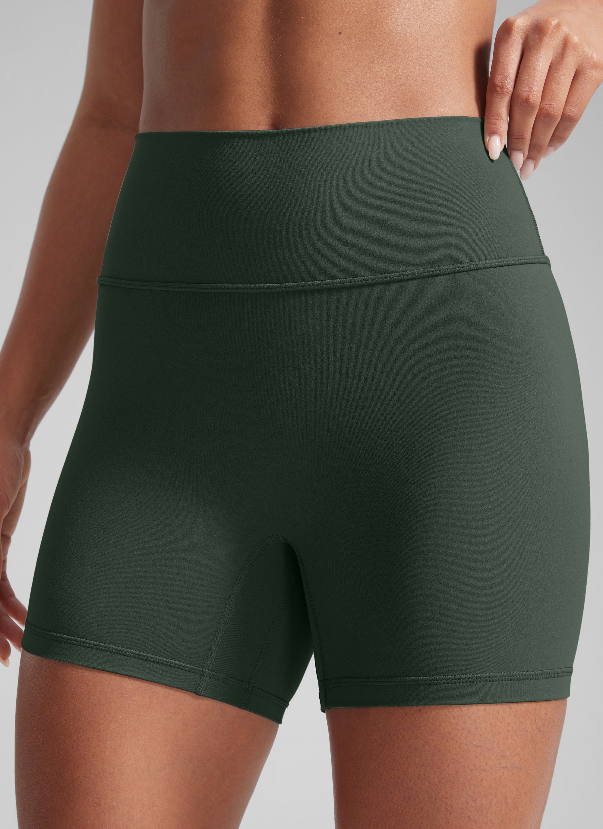 CRZ YOGA Womens Butterlift Scrunch Butt Atheletic Workout Biker Shorts Crater Green