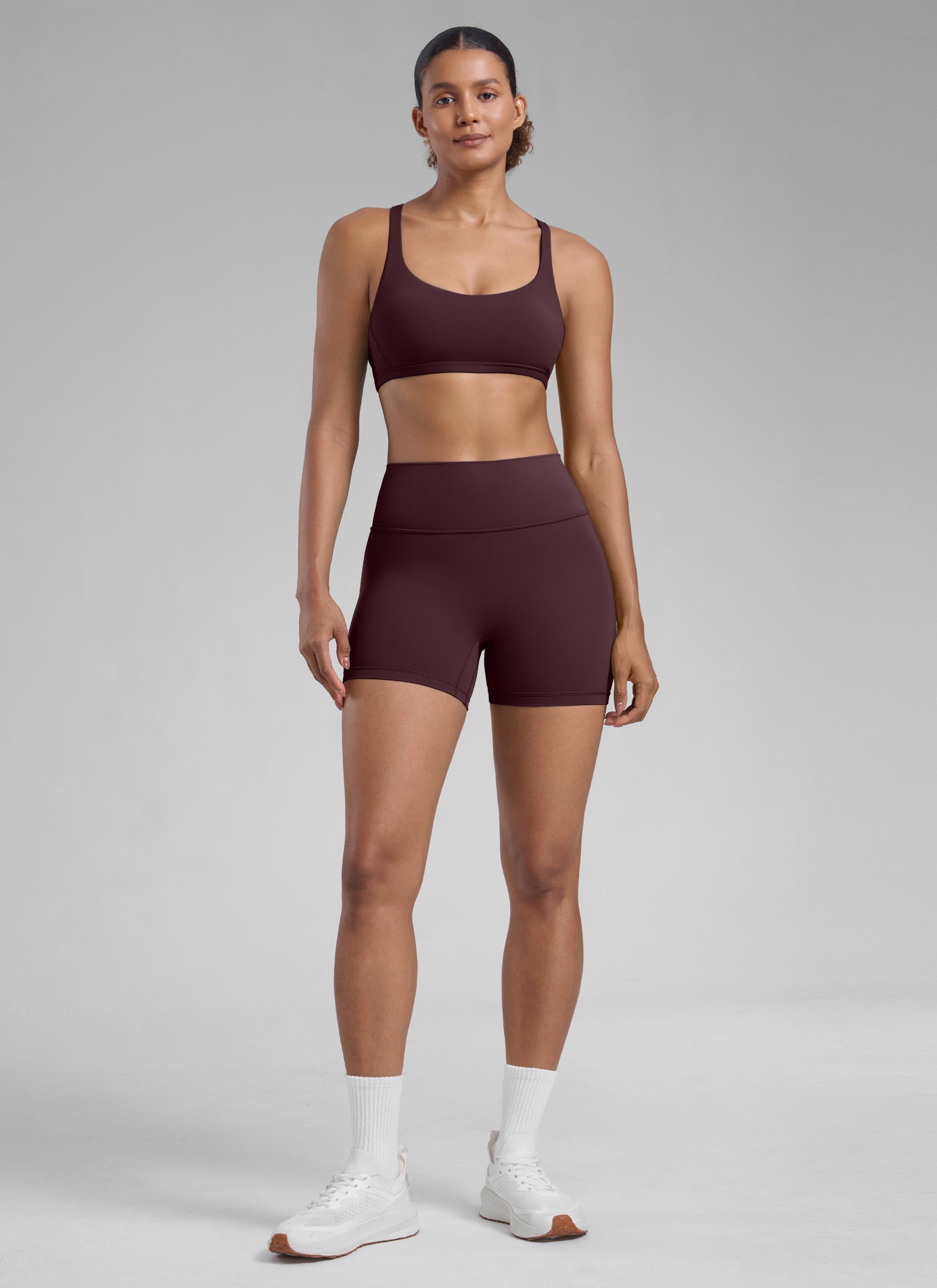 CRZ YOGA Womens Butterlift Scrunch Butt Atheletic Workout Biker Shorts Ripe Plum