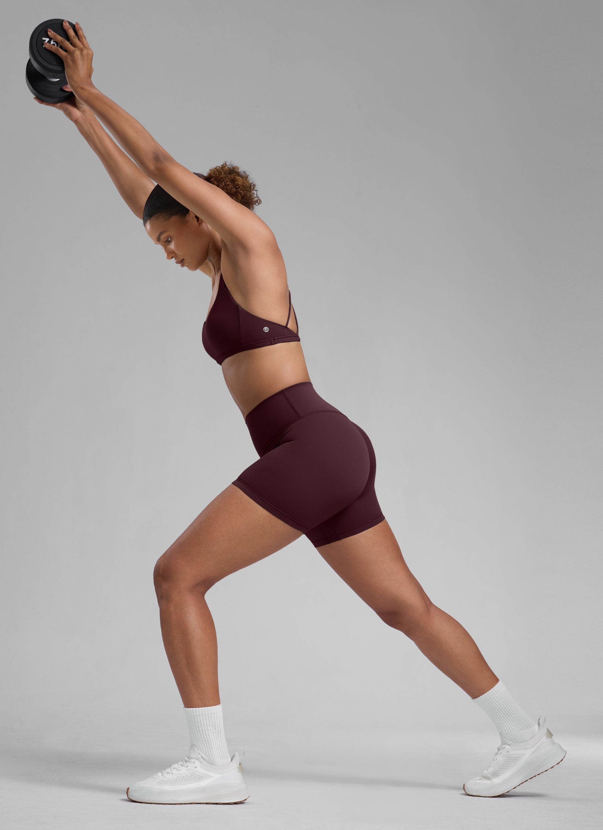 CRZ YOGA Womens Butterlift Scrunch Butt Atheletic Workout Biker Shorts Ripe Plum