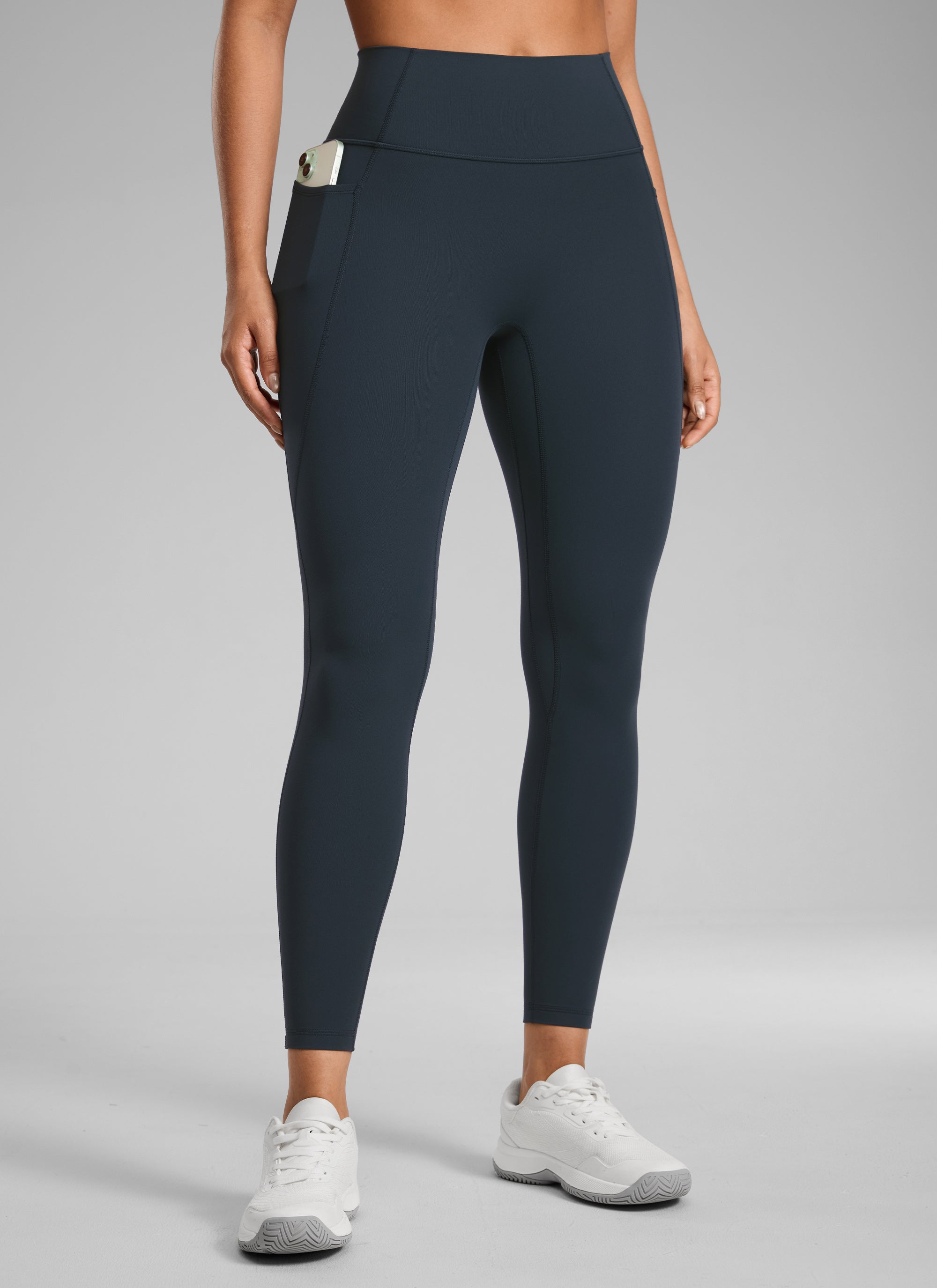CRZ YOGA Women's Butterlift High Rise No Front Seam Pocket Legging True Navy @model_info:C