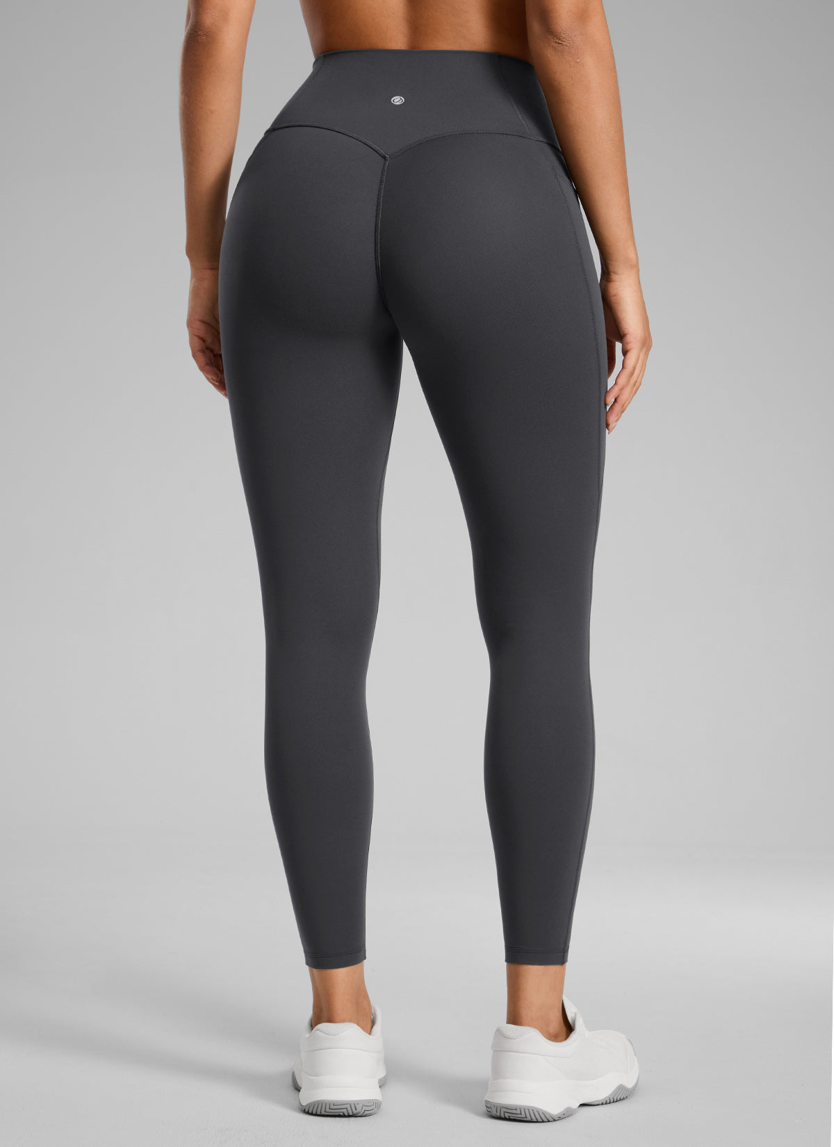 CRZ YOGA Women's Butterlift High Rise No Front Seam Pocket Legging Mysterious Grey