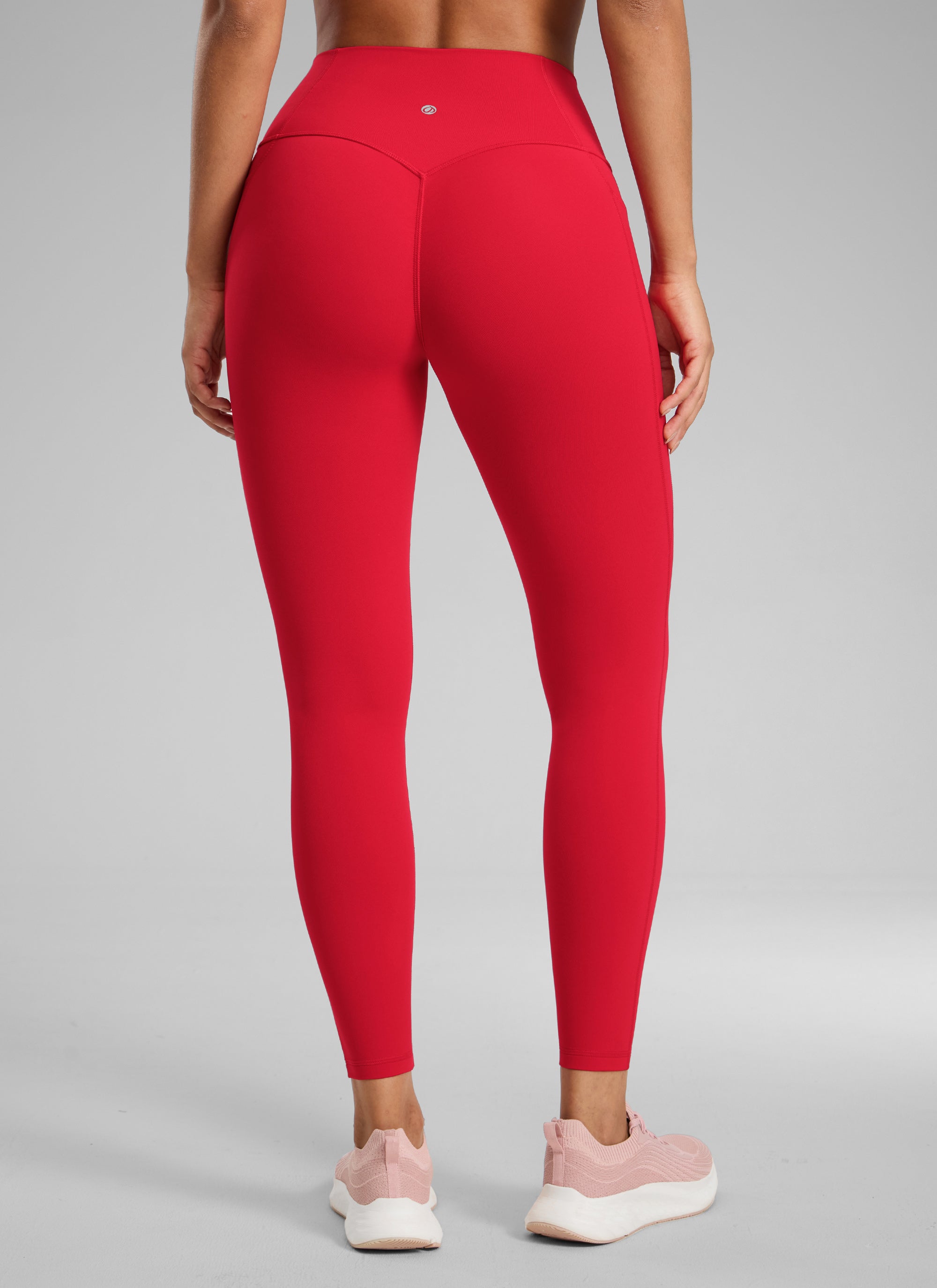 CRZ YOGA Women's Butterlift High Rise No Front Seam Pocket Legging Aurora Red
