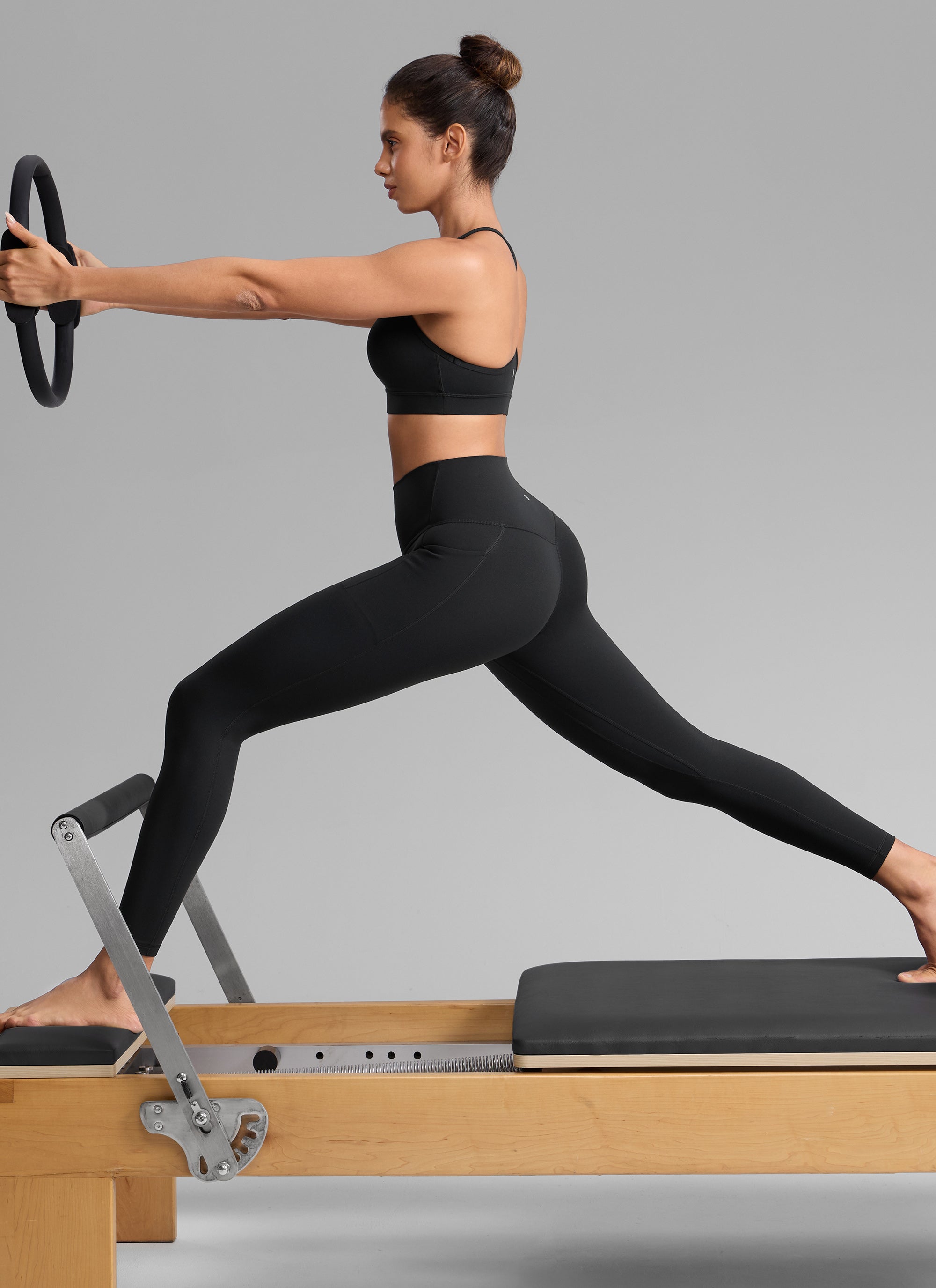 CRZ YOGA Women's Butterlift Workout High Rise Pocket Leggings 25'' Black