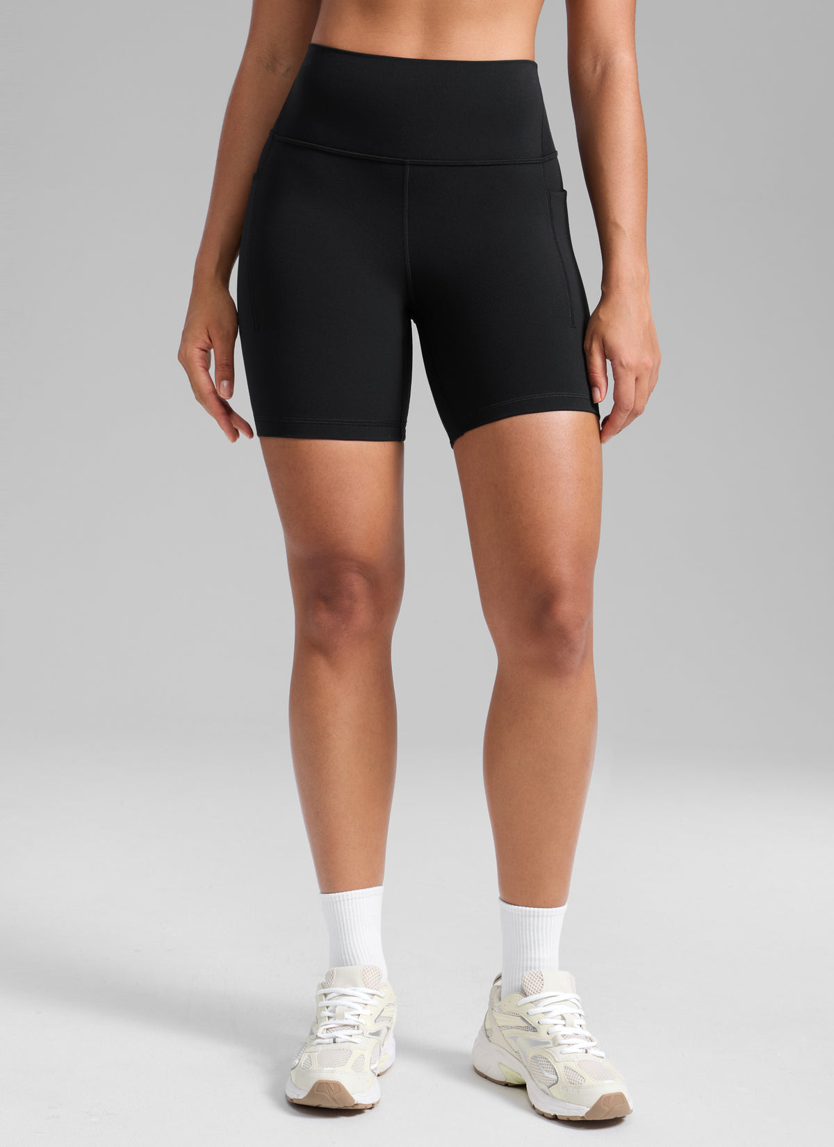 CRZ YOGA Women's Butterlift Workout Pocket High Rise Biker Shorts 6