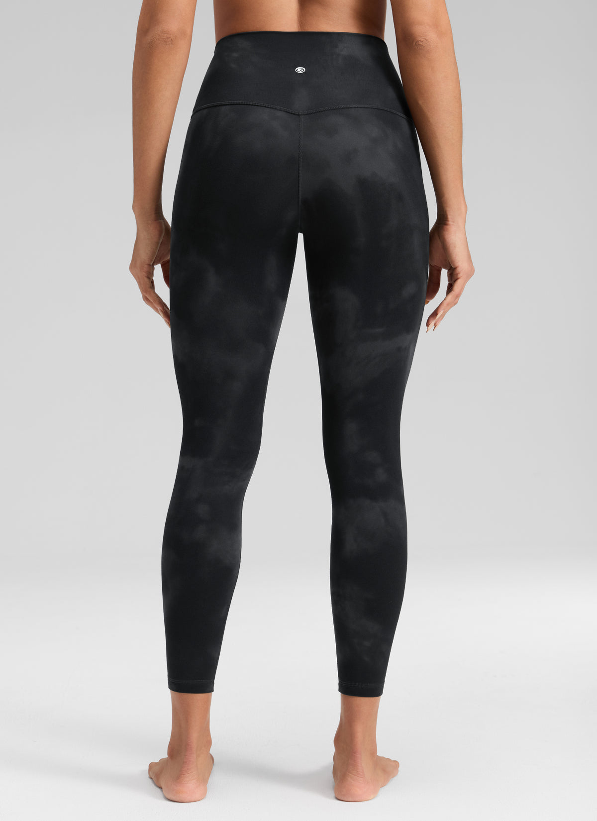 CRZ YOGA Women's Butterluxe Yoga High Rise No Front Seam Legging 25'' Black Tie Dye Flowers