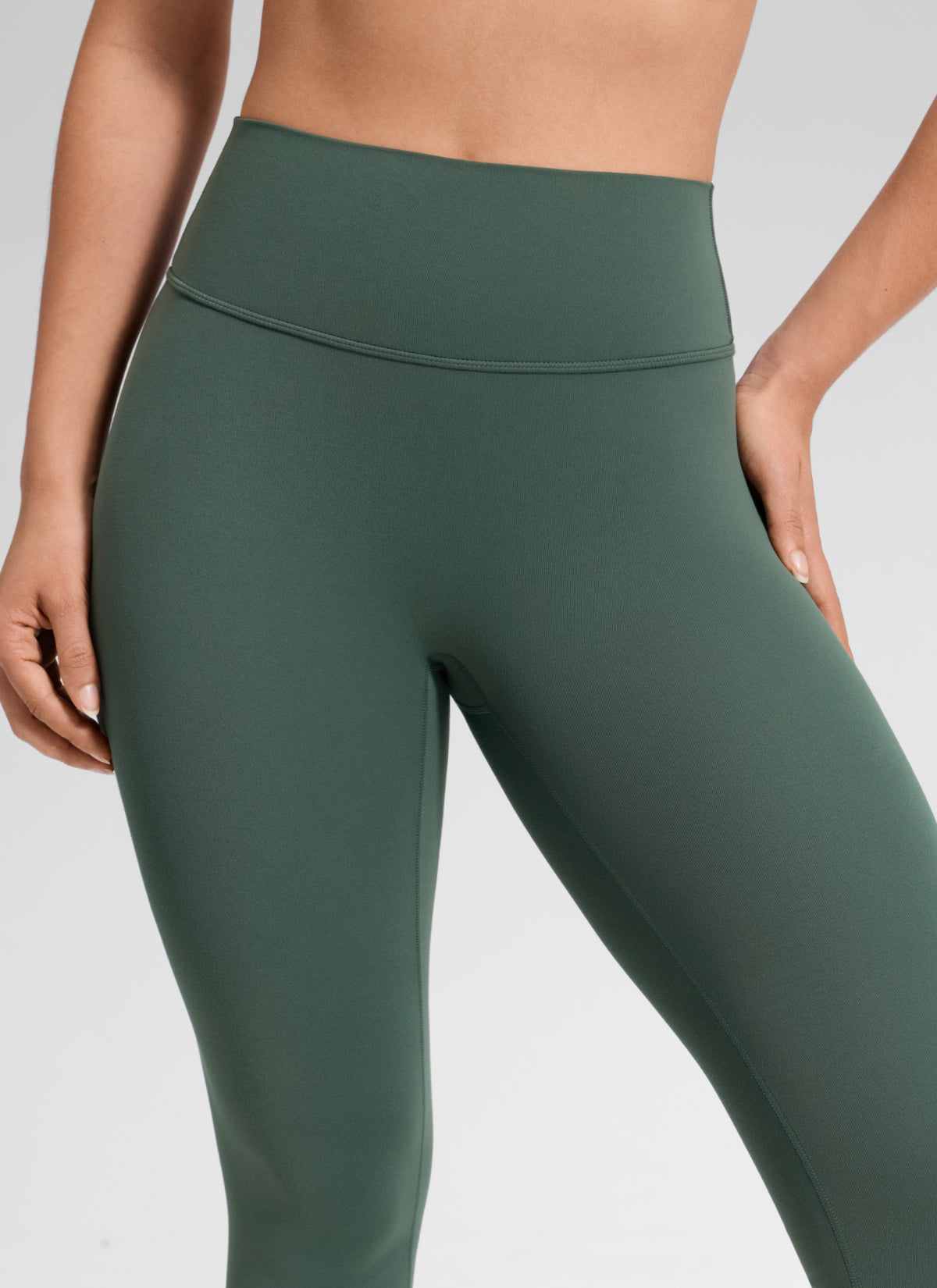 CRZ YOGA Softretch Secretsculpt™ Minor High Rise Front Seam Legging Dark Forest Green