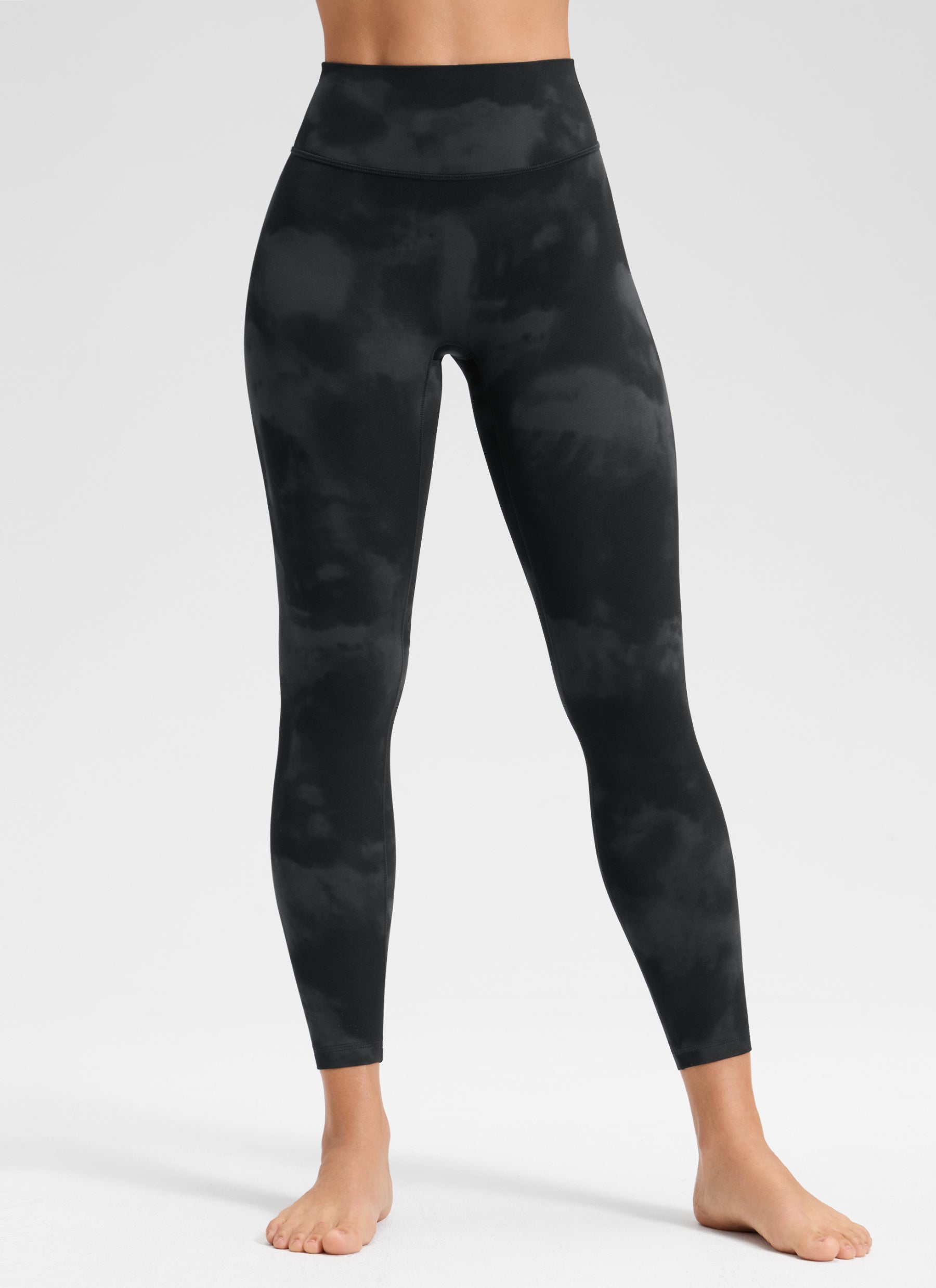 CRZ YOGA Softretch Secretsculpt™ Minor High Rise Front Seam Legging Black Tie Dye Flowers