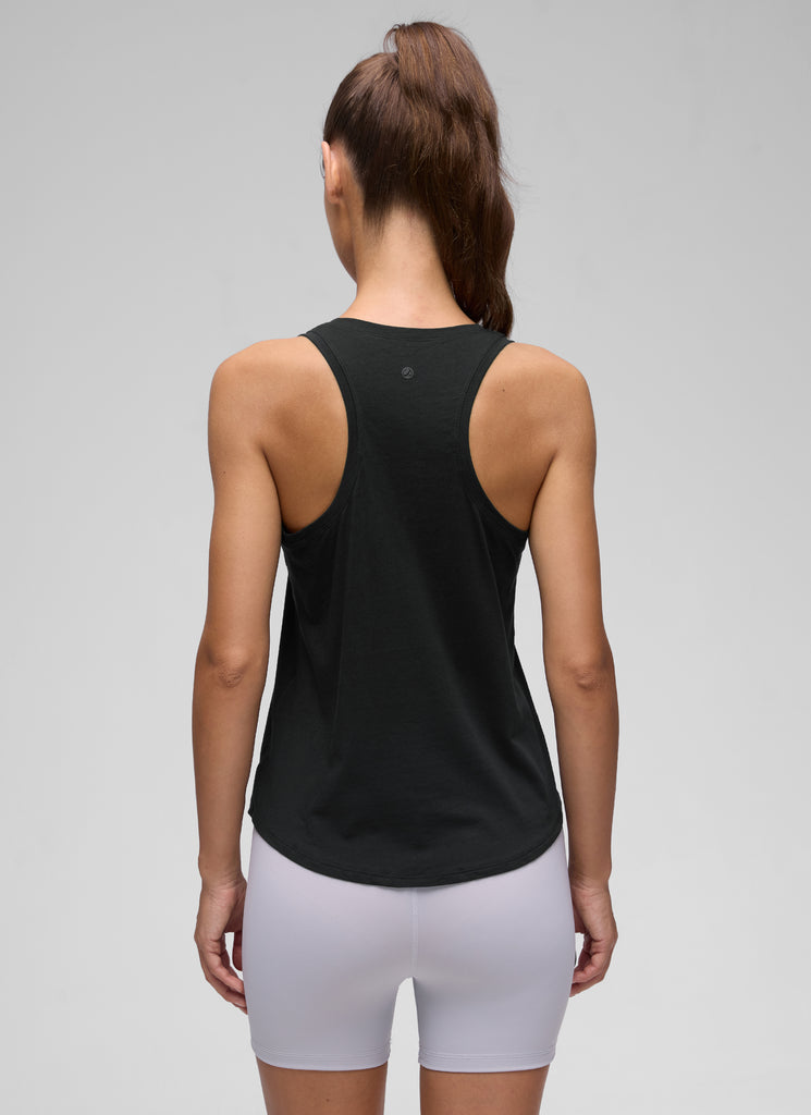 CRZ YOGA Women's Yoga Loose Fit Tops Pima Cotton Tank Racerback Black