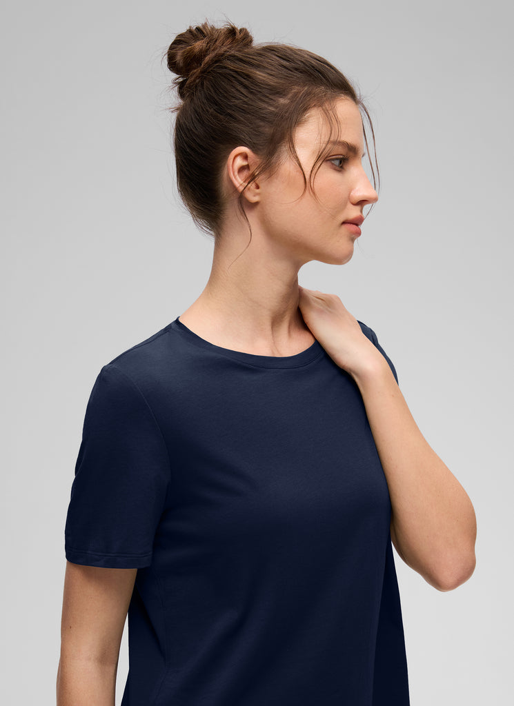 CRZ YOGA Women's Yoga Loose Fit Pima Cotton Short Sleeves Hot Fudge Brown