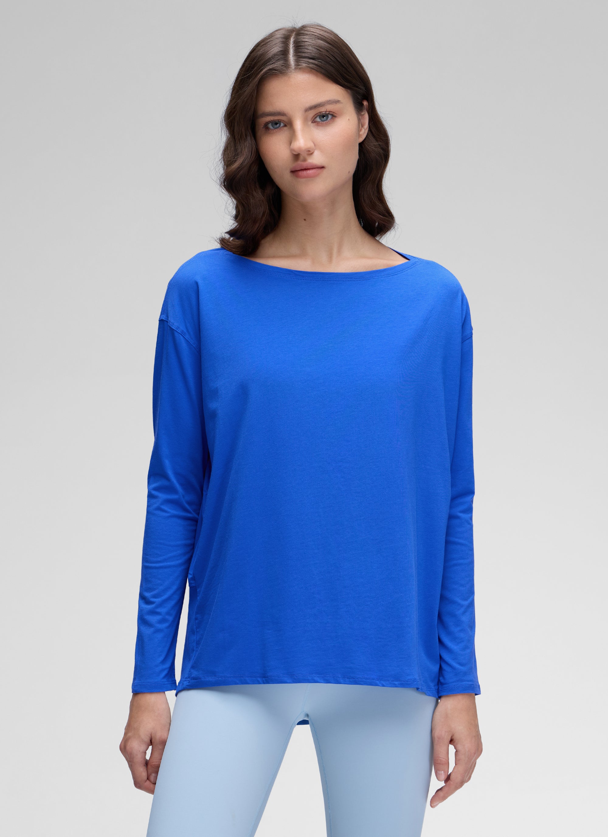 Pima Cotton Boat Neck Long Sleeve