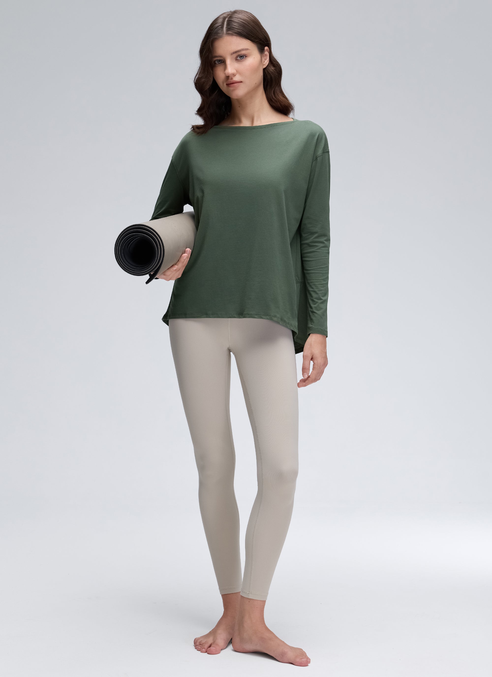 Pima Cotton Boat Neck Long Sleeve
