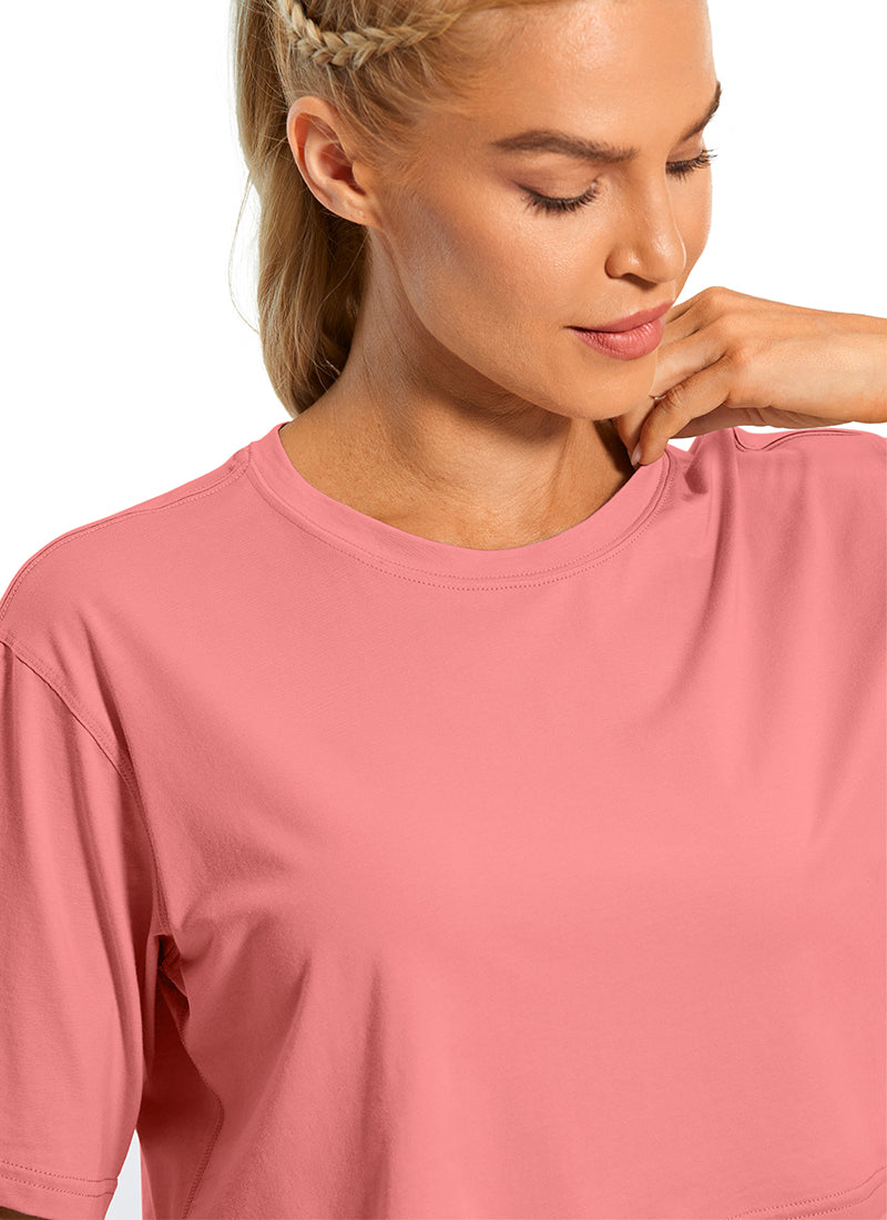 Pima Cotton Cropped Short Sleeve