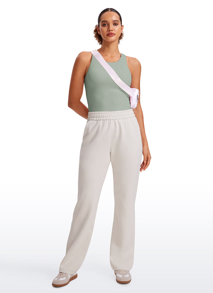 CRZ YOGA Women's Yoga Slim Fit Top Butterluxe Tank Racerback High Neck Green Palm Court