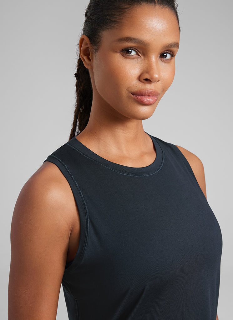 CRZ YOGA Women's Running Relaxed Fit Ultralight Tank Top Racerback Slate Blue