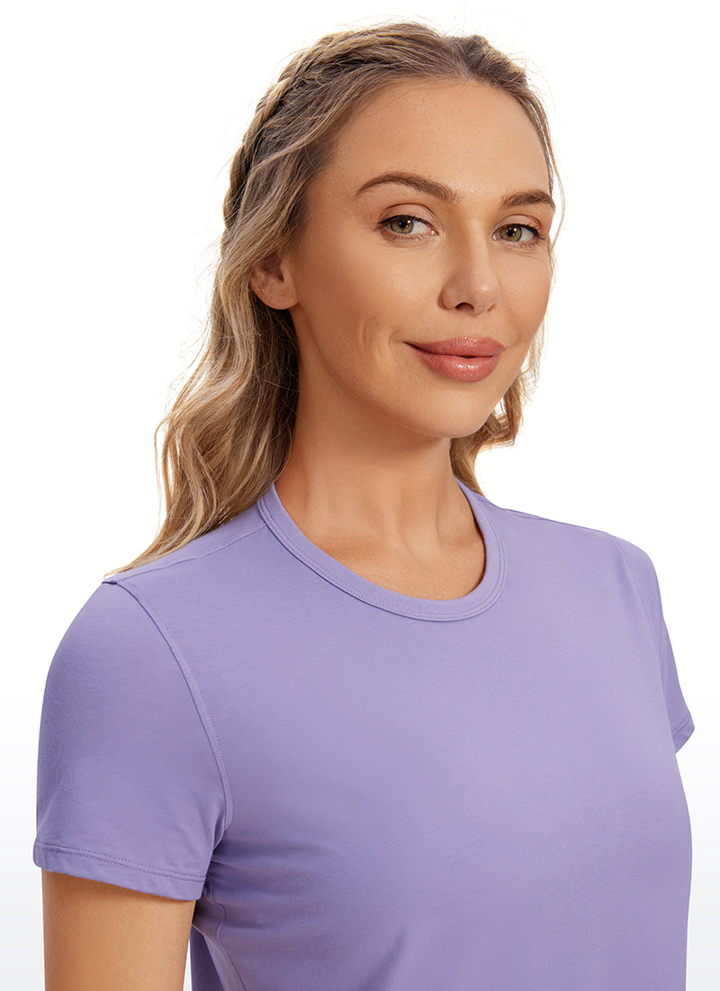 Pima Cotton Classic-Fit Cropped Short Sleeve
