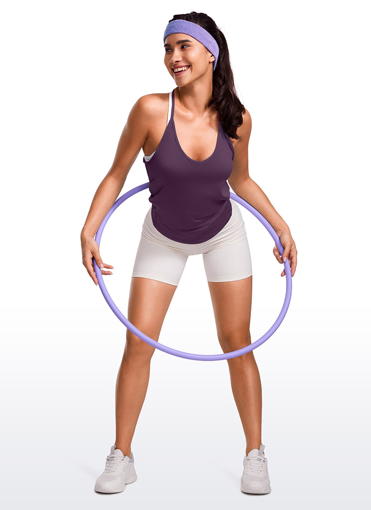 CRZ YOGA Women's Yoga Lightweight Classic Fit Tops Halter Tank V Neck Deep Crocus Violet