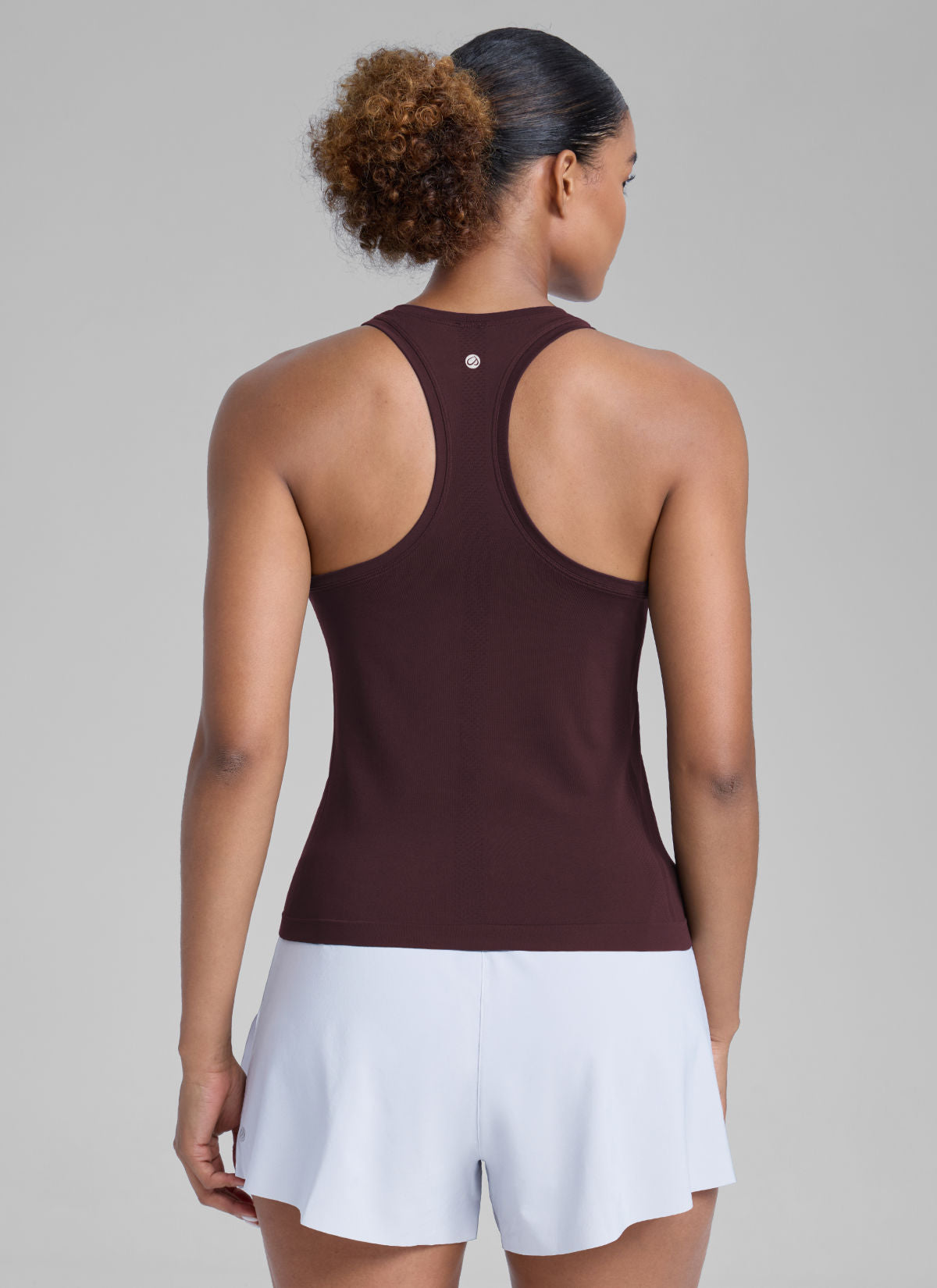CRZ YOGA Women's Yoga Slim Fit Tops Seamless High Crew Neck Tank Ripe Plum