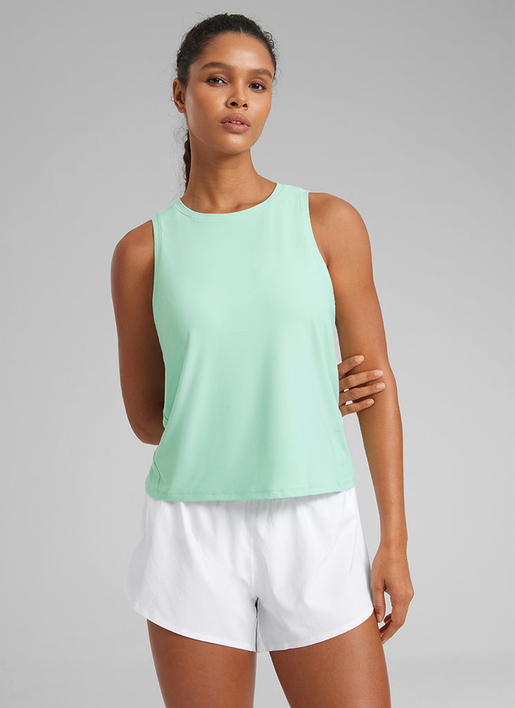CRZ YOGA Women's Lightweight Workout Loose Fit Athletic Tank Crew Neck Mint Moment