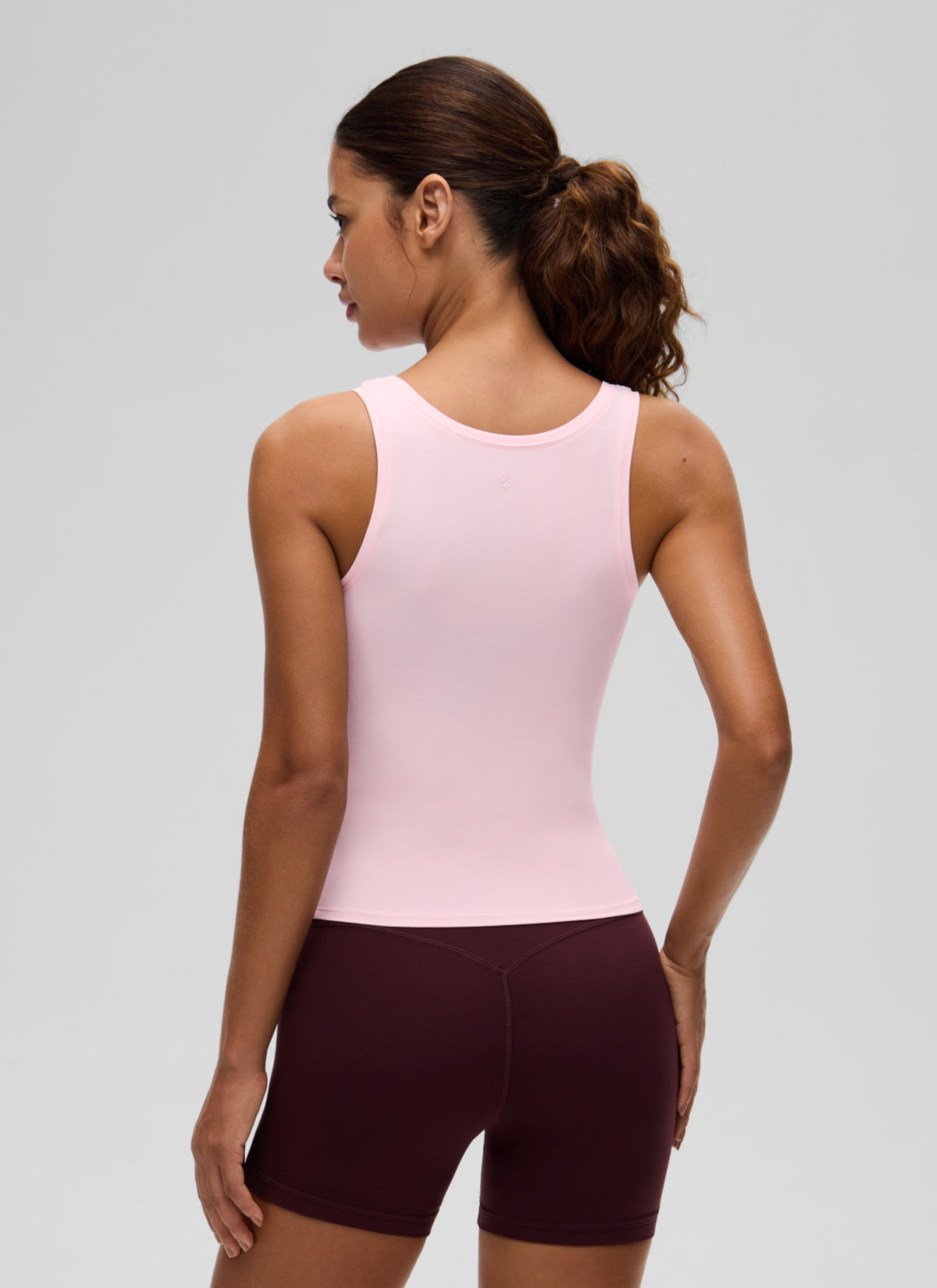 CRZ YOGA Women Softembrace Soft Double Lined Scoop Neck Tanks Casual Tops Strawberry Pink @model_info:J