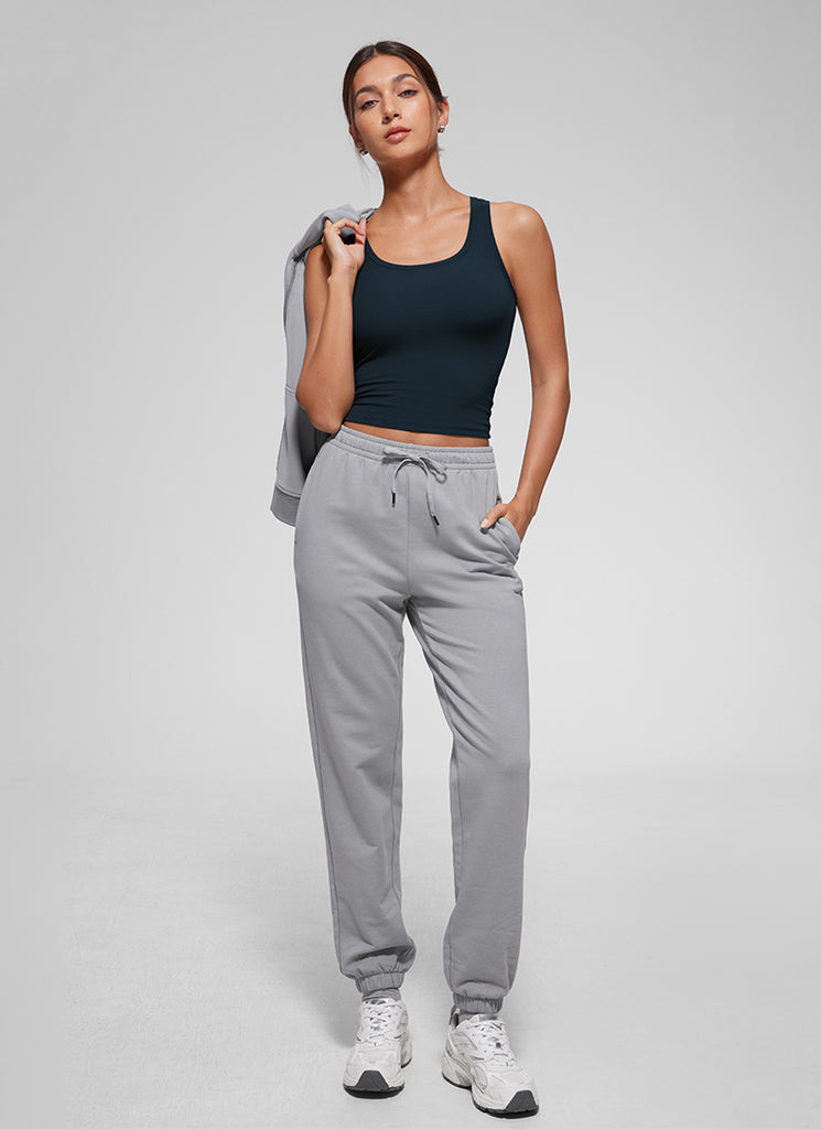 CRZ YOGA Women Softembrace Soft Double Lined Scoop Neck Tanks Casual Tops Granita Pink