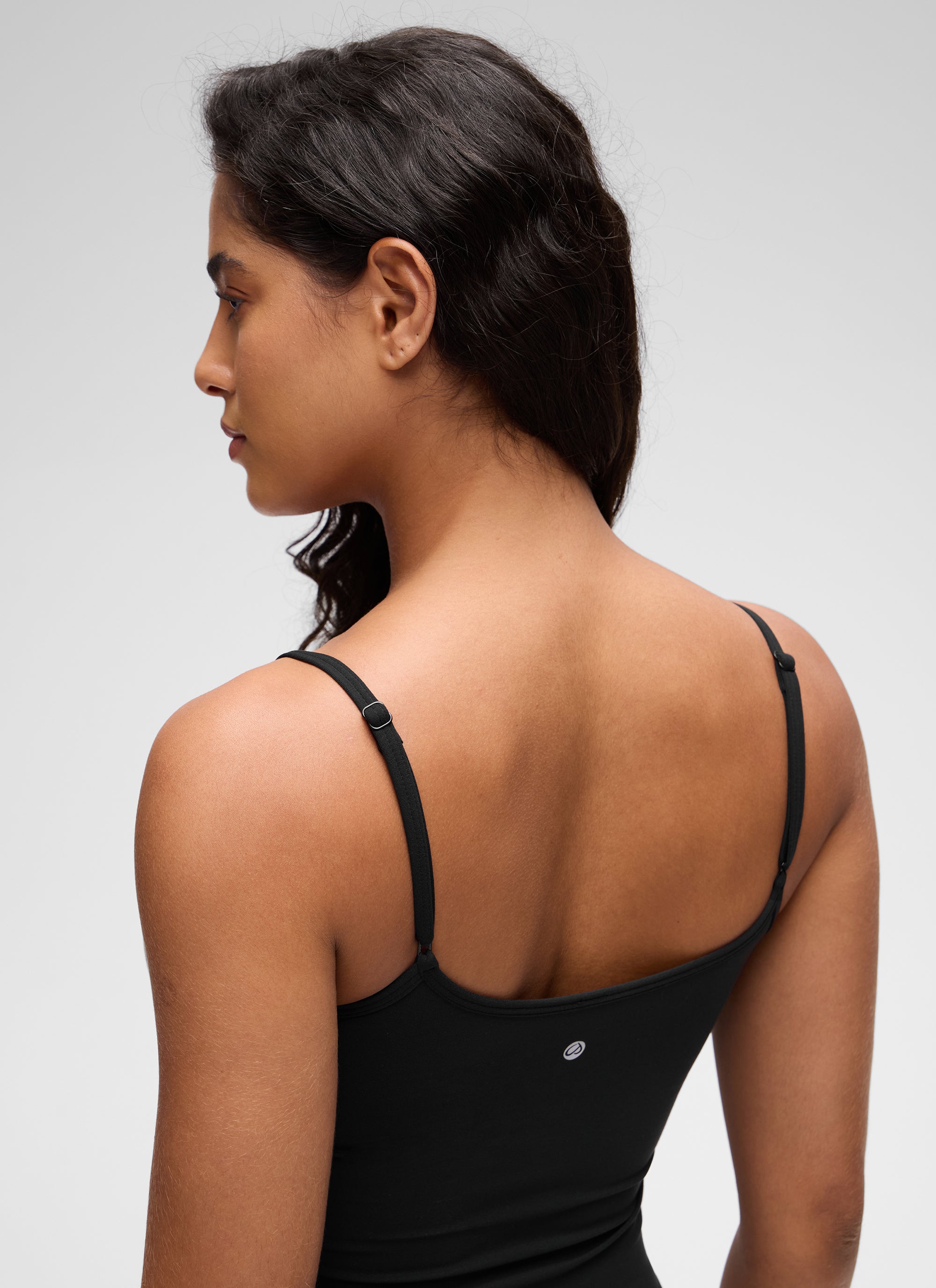 CRZ YOGA Women's Butterluxe Casual Scoop Neck U Back Double Lined Tank Black