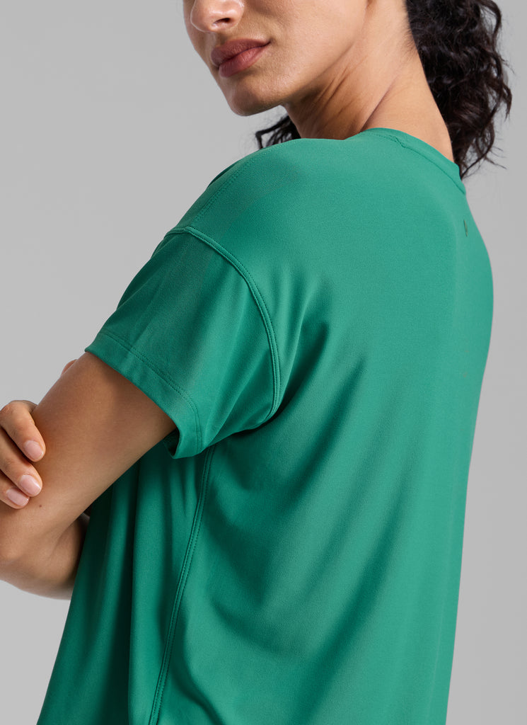 CRZ YOGA Women Cloudweight High Crew Neck Lightweight Loose Short Sleeve Light Lavender