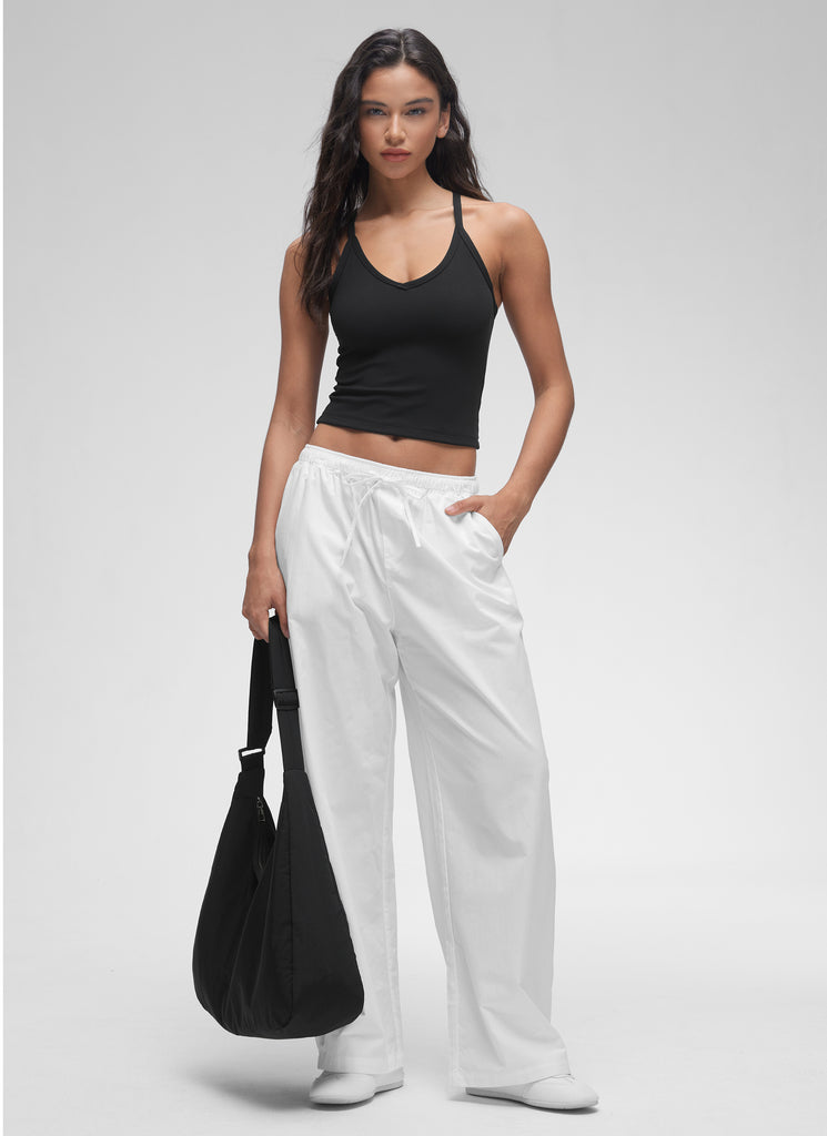 CRZ YOGA Women's Butterluxe Soft Double Lined V Neck Racerback Tanks Black