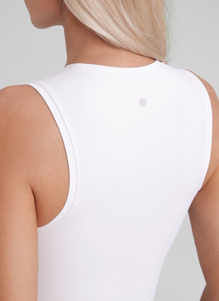 CRZ YOGA Women Crop Casual Double Lined High Neck Sleeveless Tanks Black