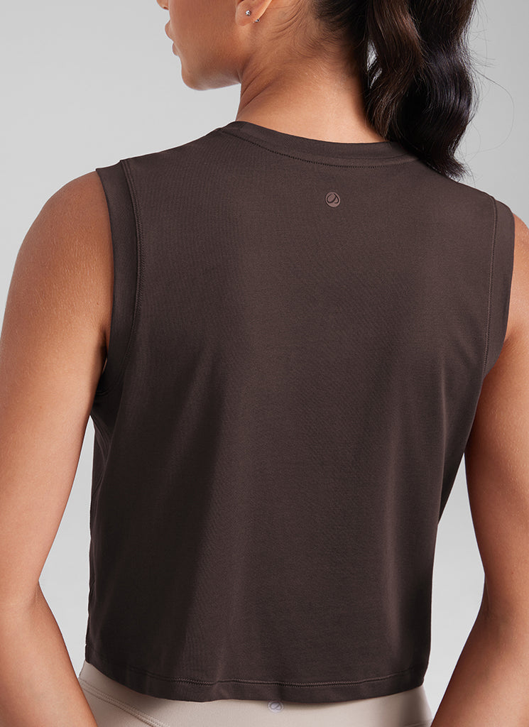 CRZ YOGA Women Workout Casual Poly Cotton-Blend Muscle Tank Quick Dry Grey Sage