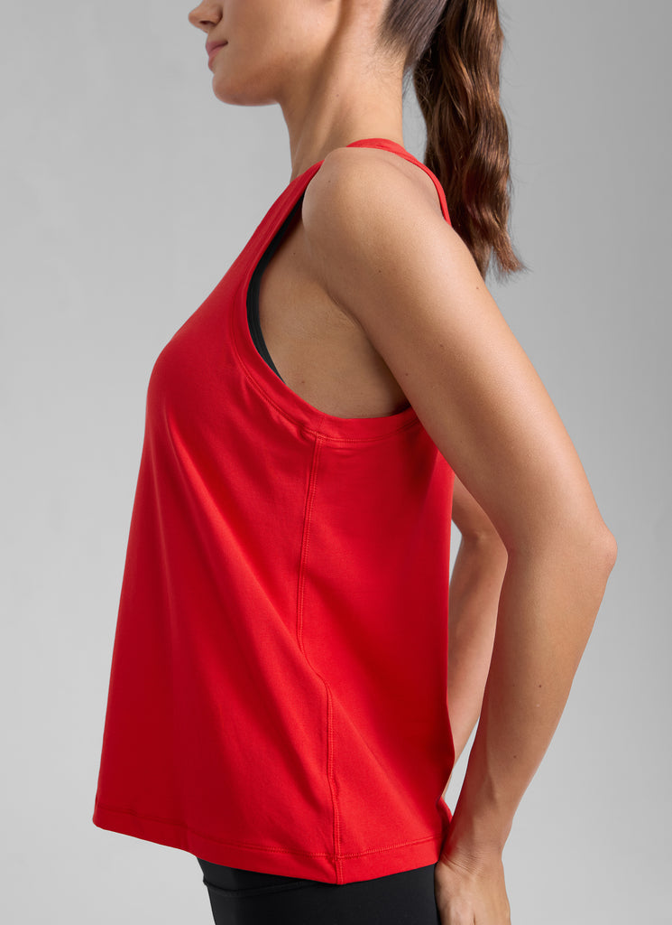 CRZ YOGA Women Workout Casual Poly Cotton-Blend Racerback Tank Tops Hot Fudge Brown