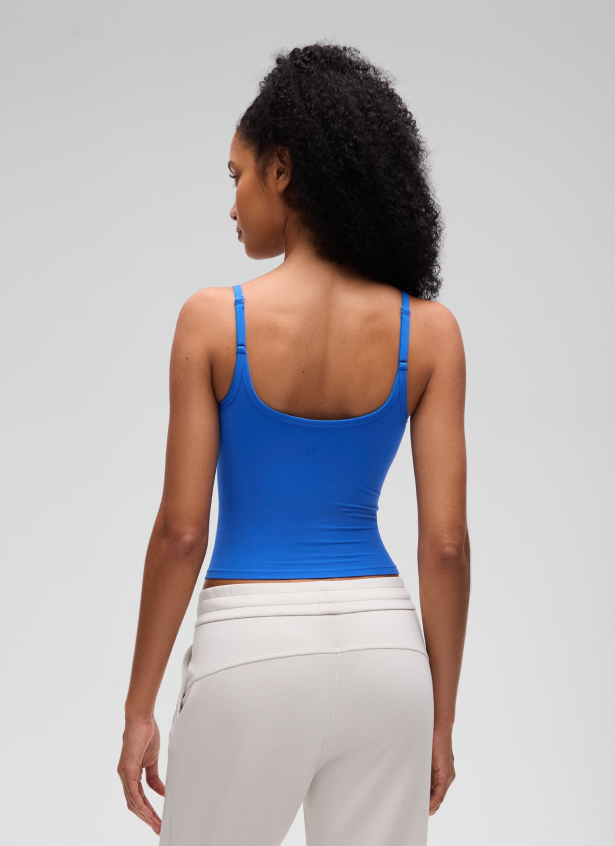 CRZ YOGA Women's Softembrace Casual Scoop Neck Double Lined Tank Sparkle Blue @model_info:S