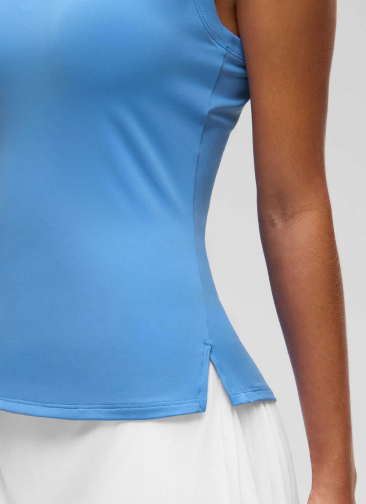 CRZ YOGA Women's Golf Tennis Hip Length Slim Fit Sleeveless Polo Party Blue @model_info:J