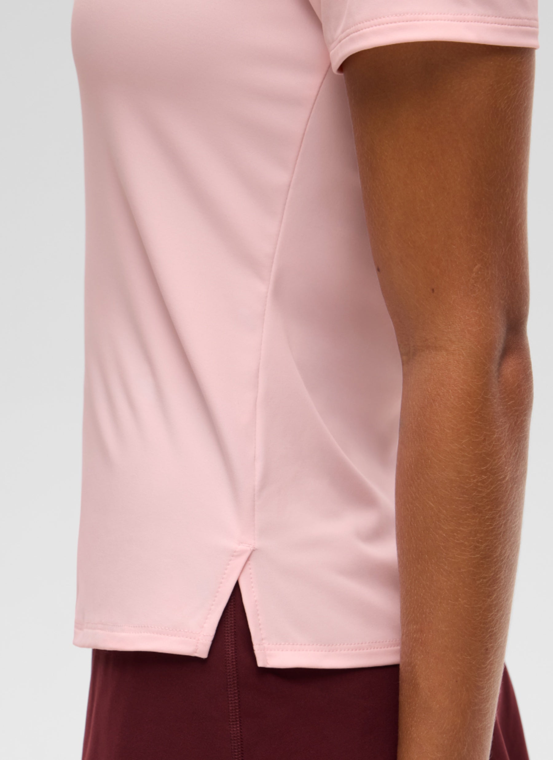 CRZ YOGA Women's Golf Tennis Hip Length Polo Slim Fit Short Sleeve Strawberry Pink