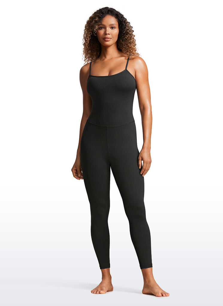 CRZ YOGA Women's Yoga Tight Fit Jumpsuits Build-in Bra Bodysuits Green Jade