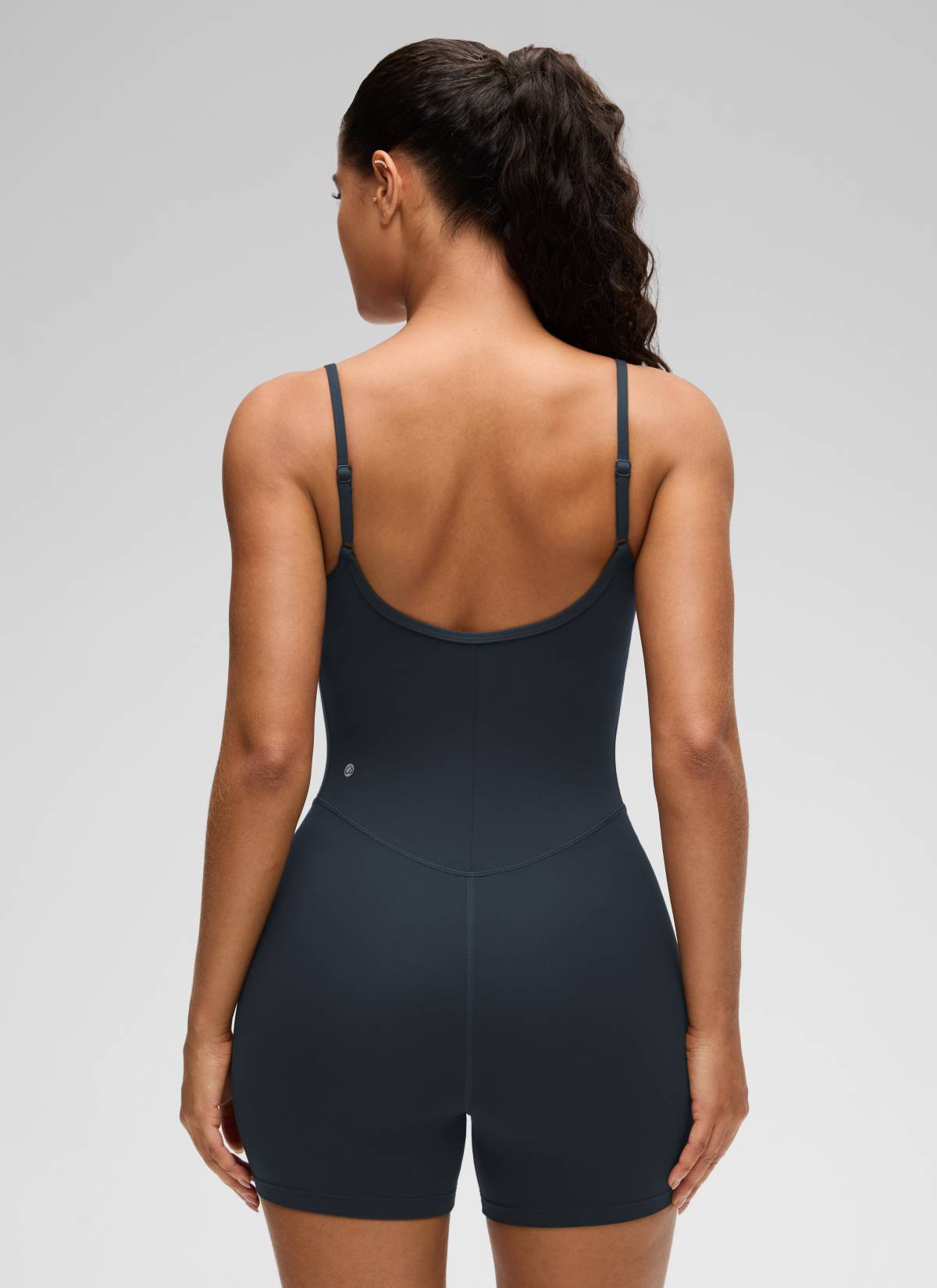 CRZ YOGA Women's Yoga Tight Fit Romper Shorts Bodysuit Jumpsuits True Navy