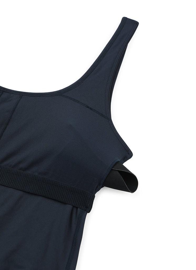 CRZ YOGA Women's Yoga Tight Fit Romper Shorts Bodysuit Jumpsuits True Navy